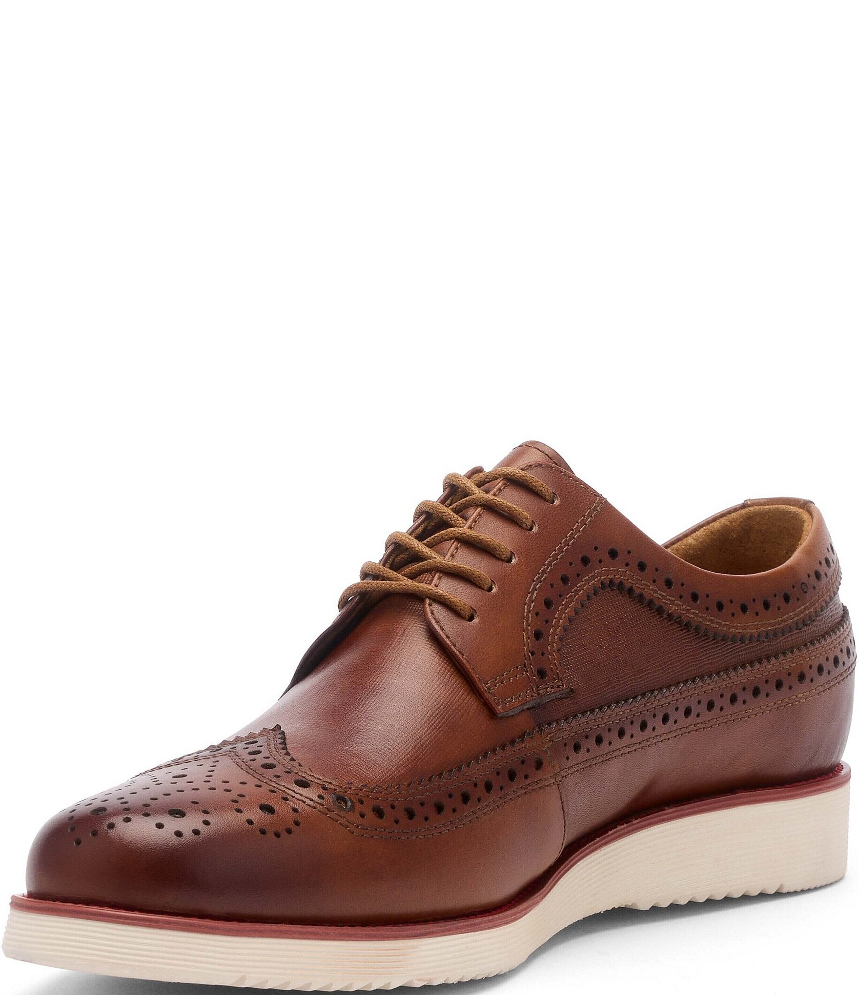 Marc Nolan Men's Alexander Glazed Leather Longwing Brogue Oxfords