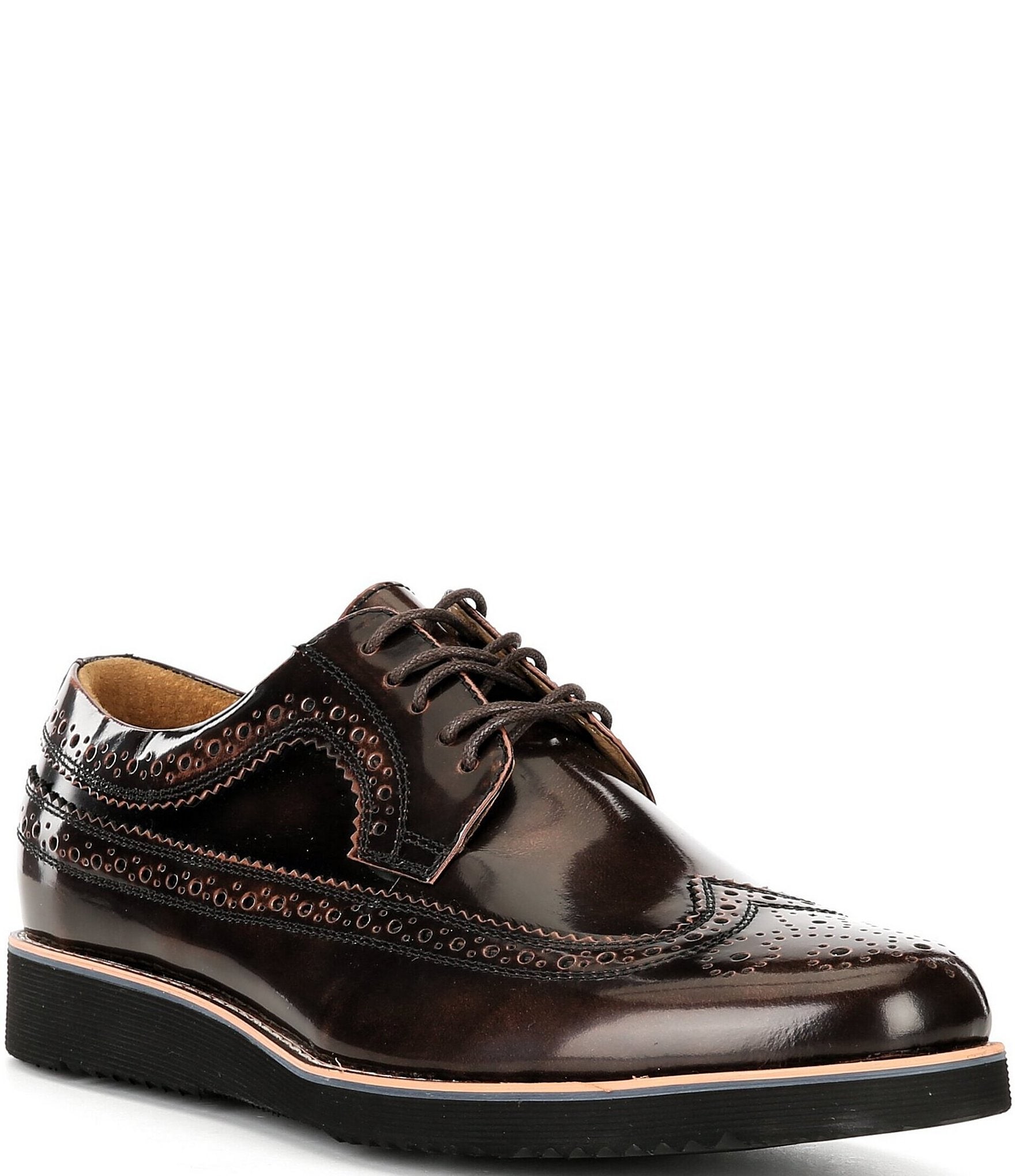 Marc Nolan Men's Alexander Patent Leather Longwing Brogue Oxfords