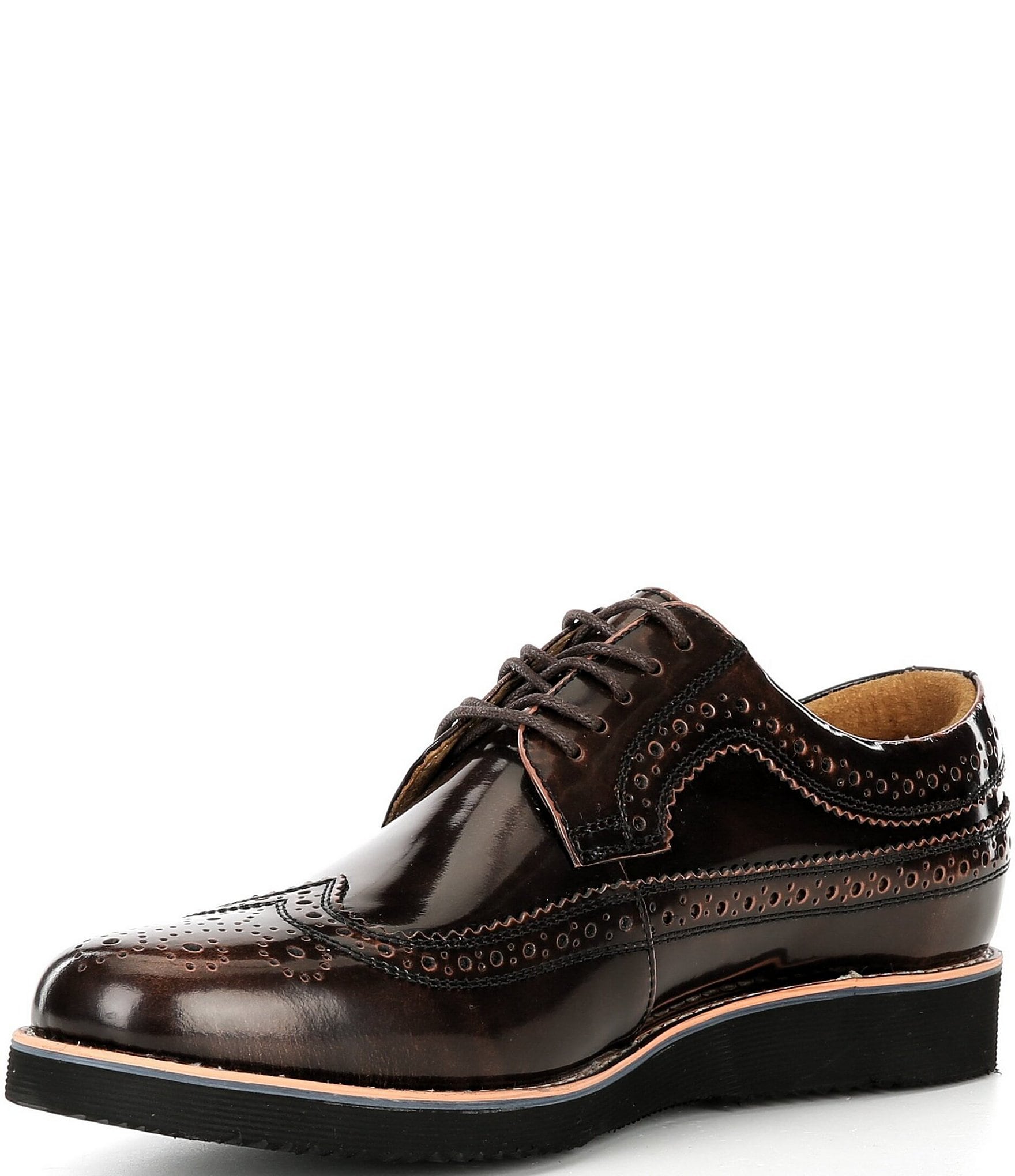 Marc Nolan Men's Alexander Patent Leather Longwing Brogue Oxfords