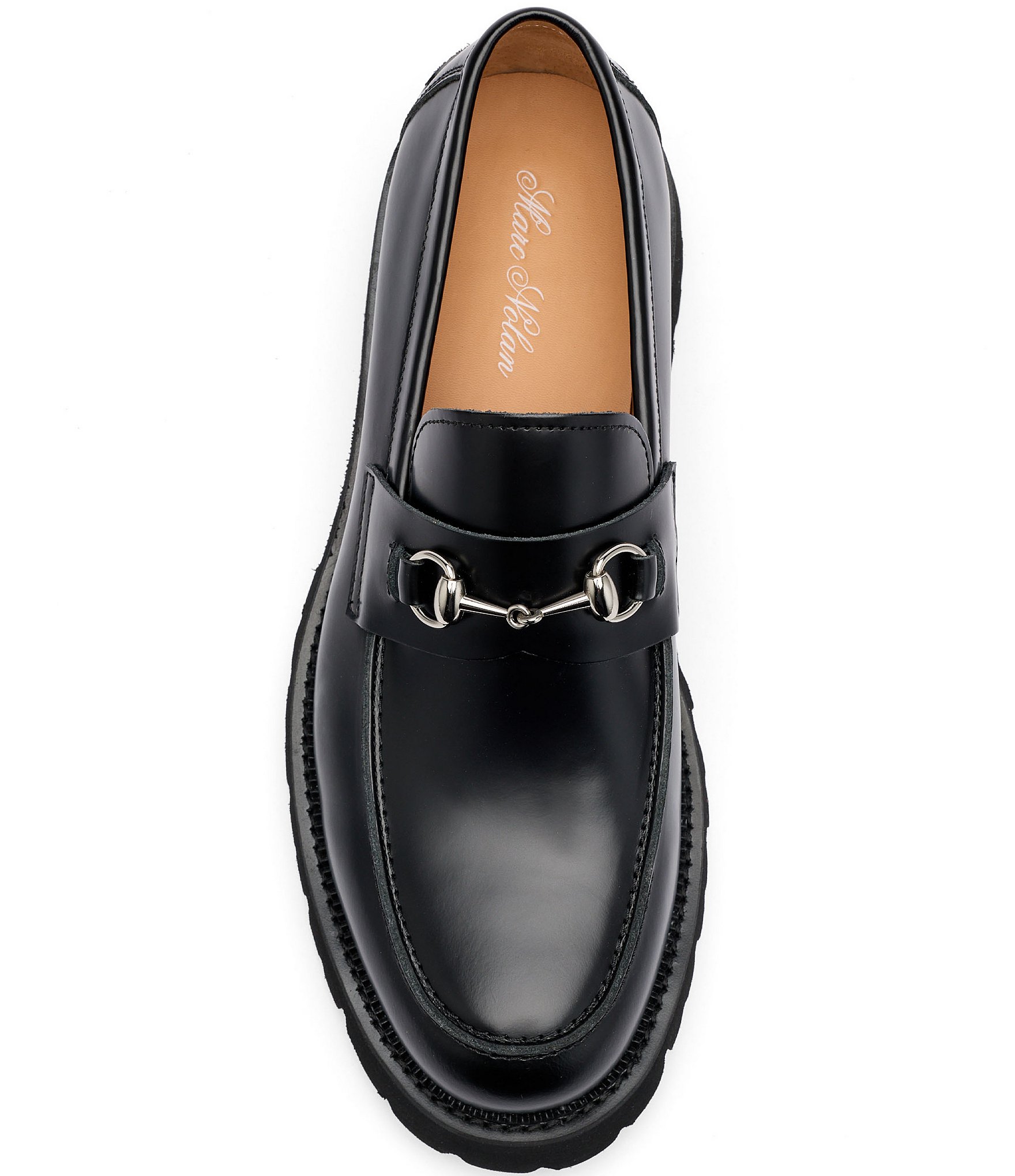 Marc Nolan Men's Blake Leather Bit Buckle Lug Loafers