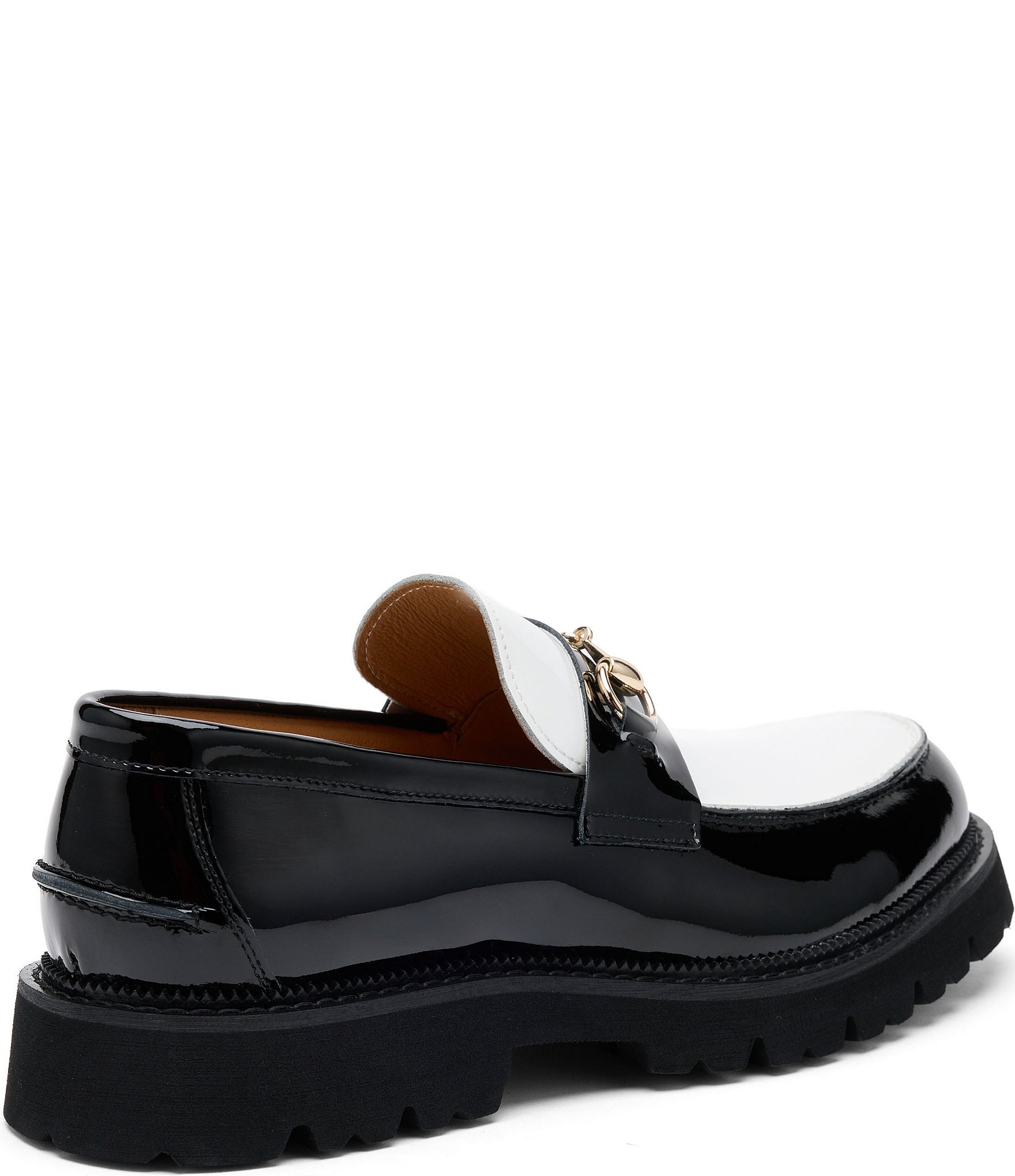 Marc Nolan Men's Blake Patent Leather Bit Buckle Lug Loafers