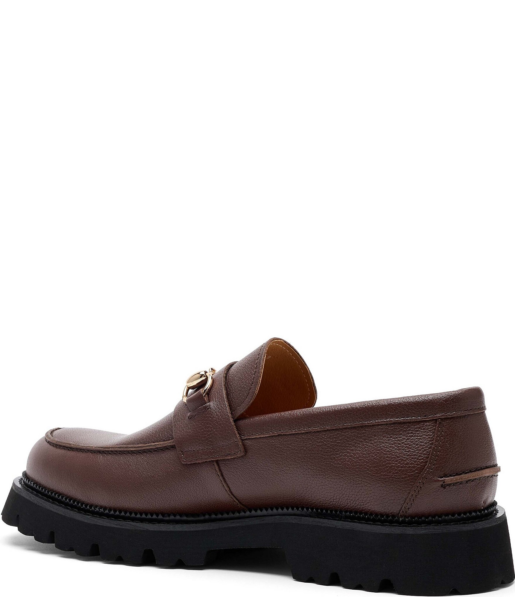 Marc Nolan Men's Blake Pebble Leather Bit Buckle Lug Loafers