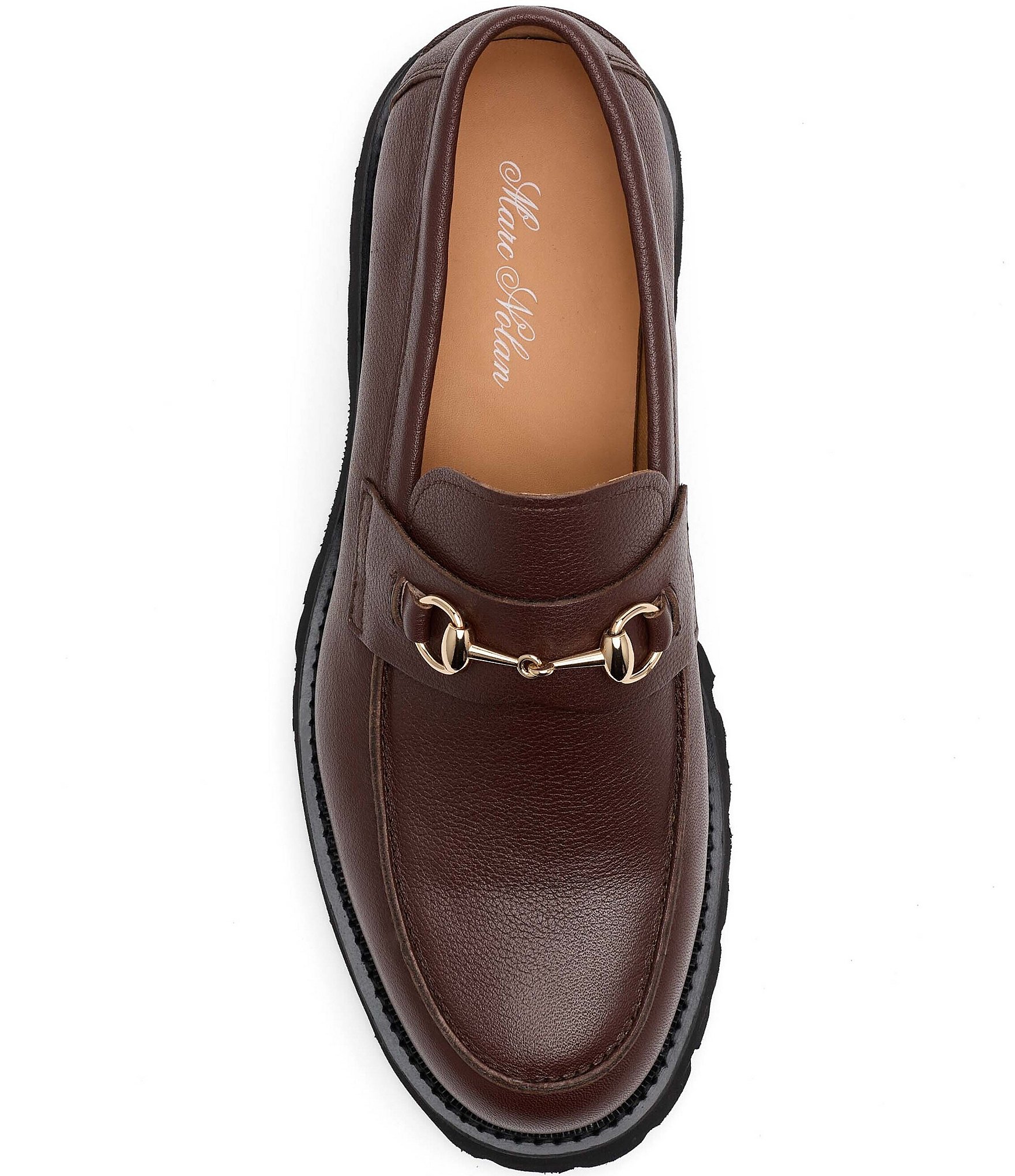 Marc Nolan Men's Blake Pebble Leather Bit Buckle Lug Loafers