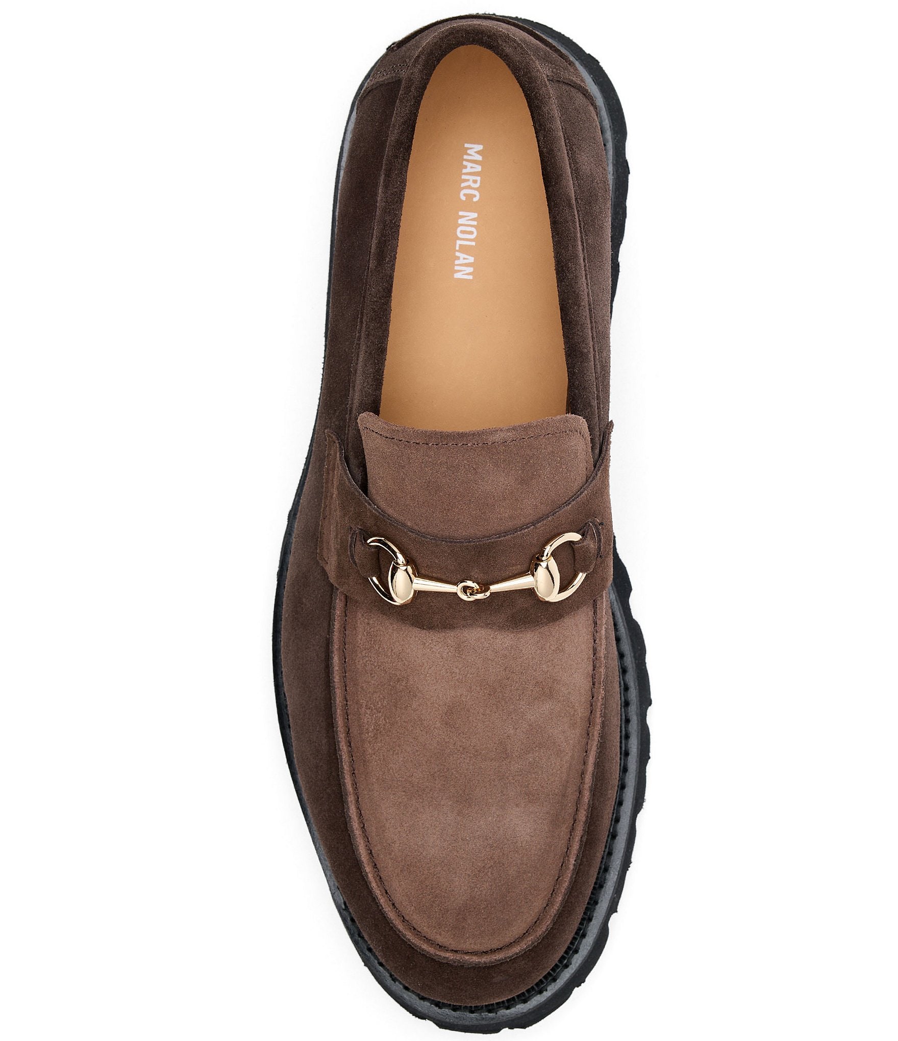 Marc Nolan Men's Blake Suede Bit Buckle Lug Loafers