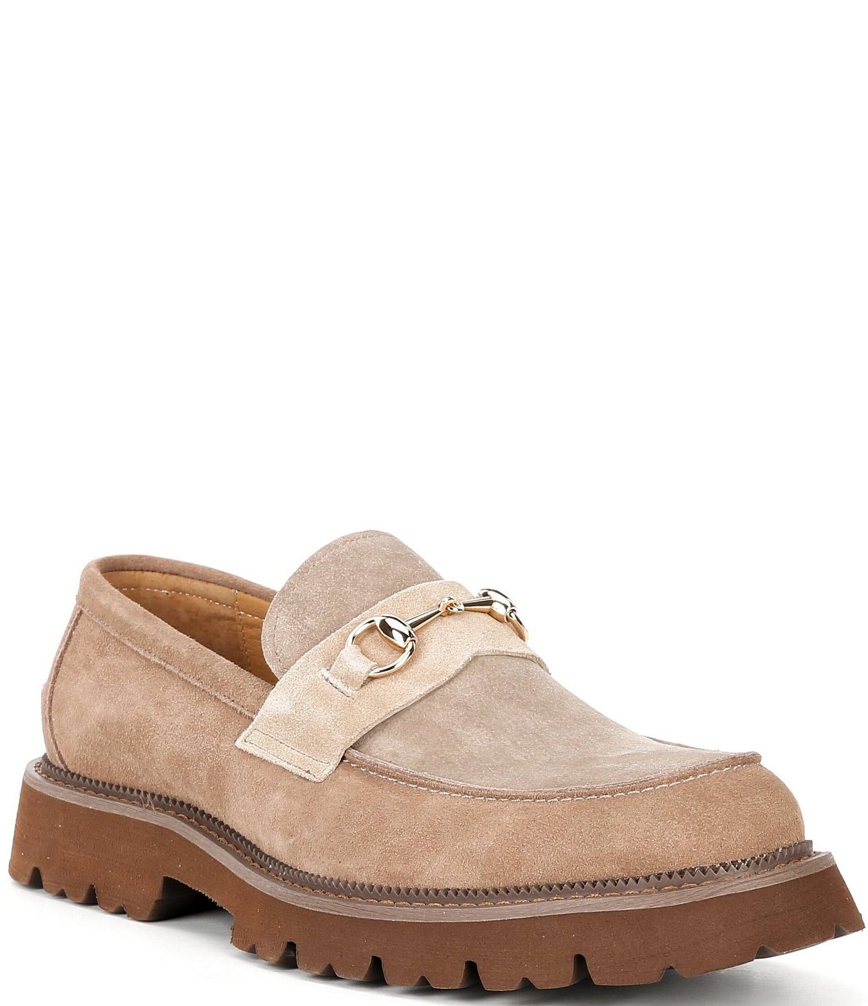 Marc Nolan Men's Blake Suede Bit Buckle Lug Loafers