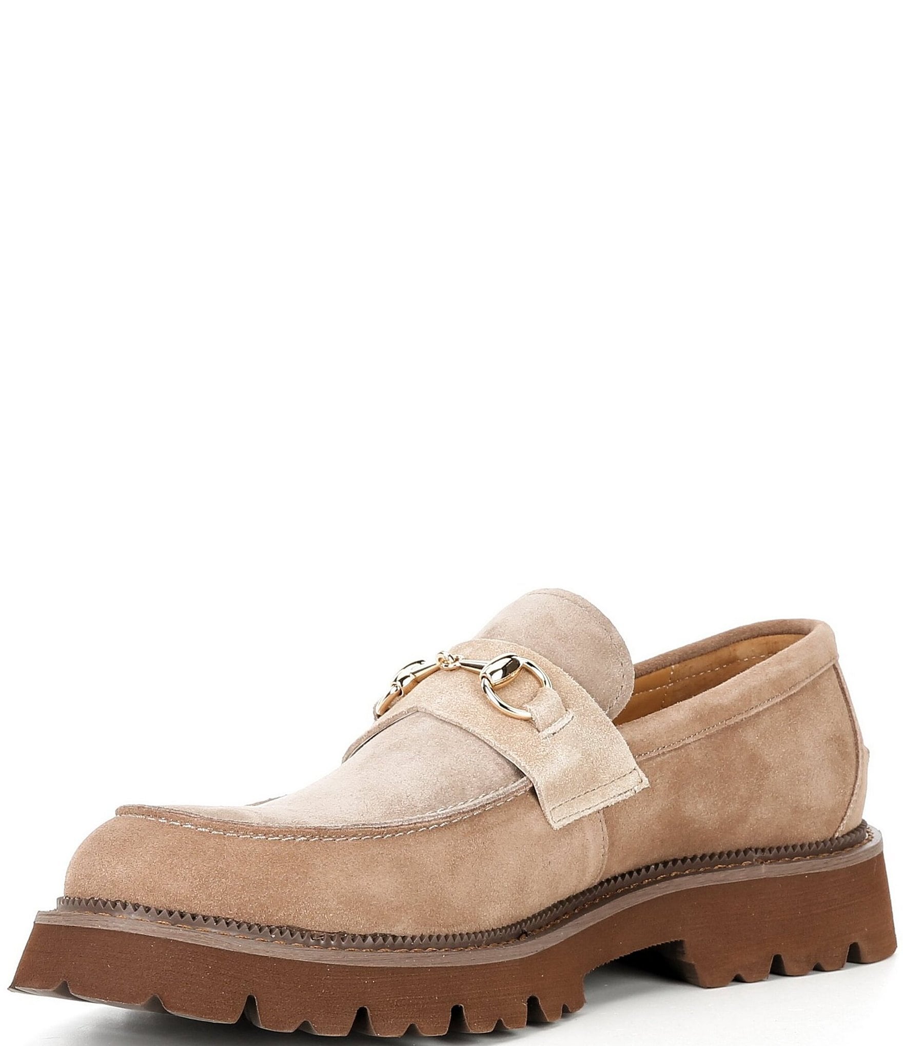 Marc Nolan Men's Blake Suede Bit Buckle Lug Loafers