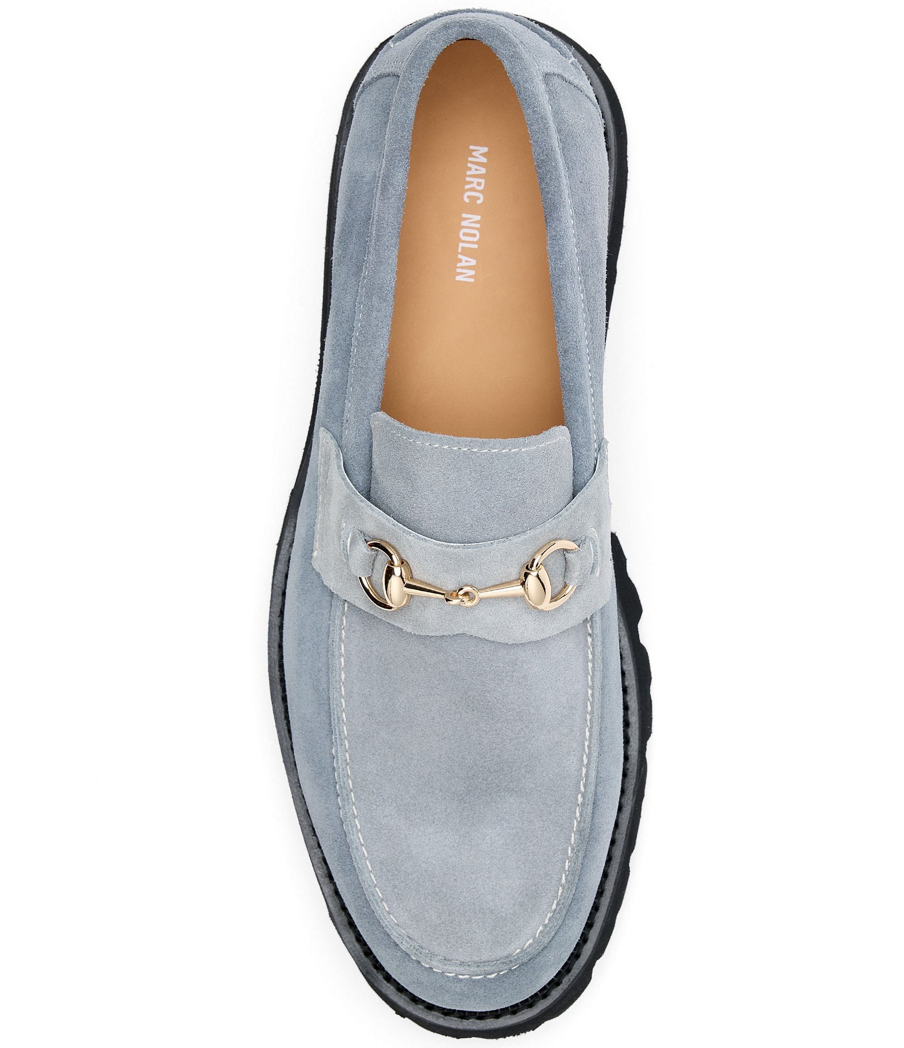 Marc Nolan Men's Blake Suede Bit Buckle Lug Loafers