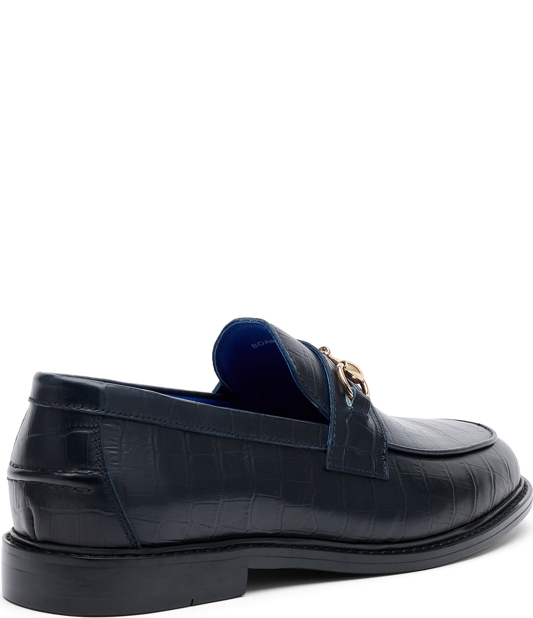 Marc Nolan Men's Boardwalk Croco Embossed Leather Horse Bit Buckle Loafers