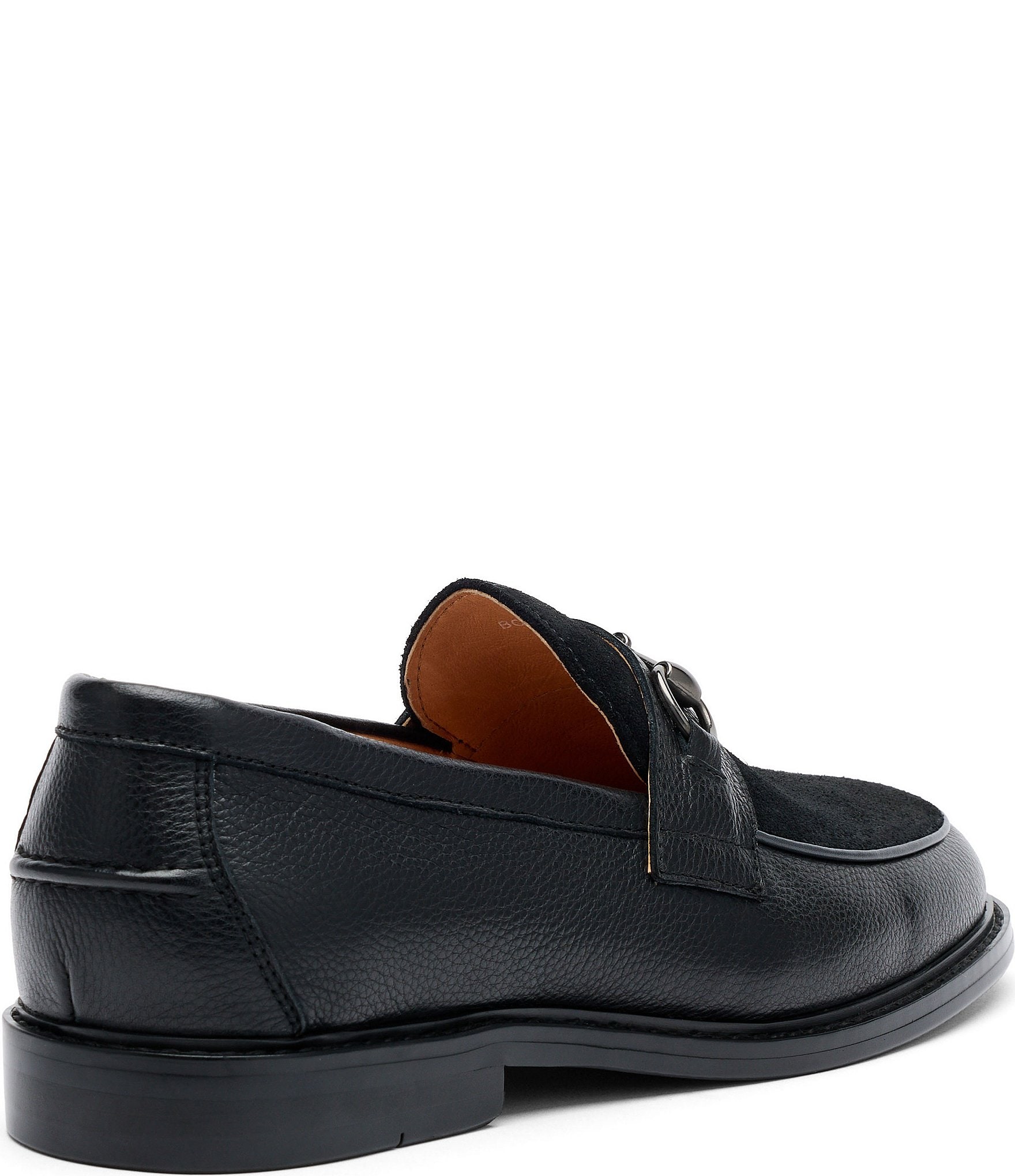 Marc Nolan Men's Boardwalk Pebble Leather and Suede Horse Bit Buckle Loafers