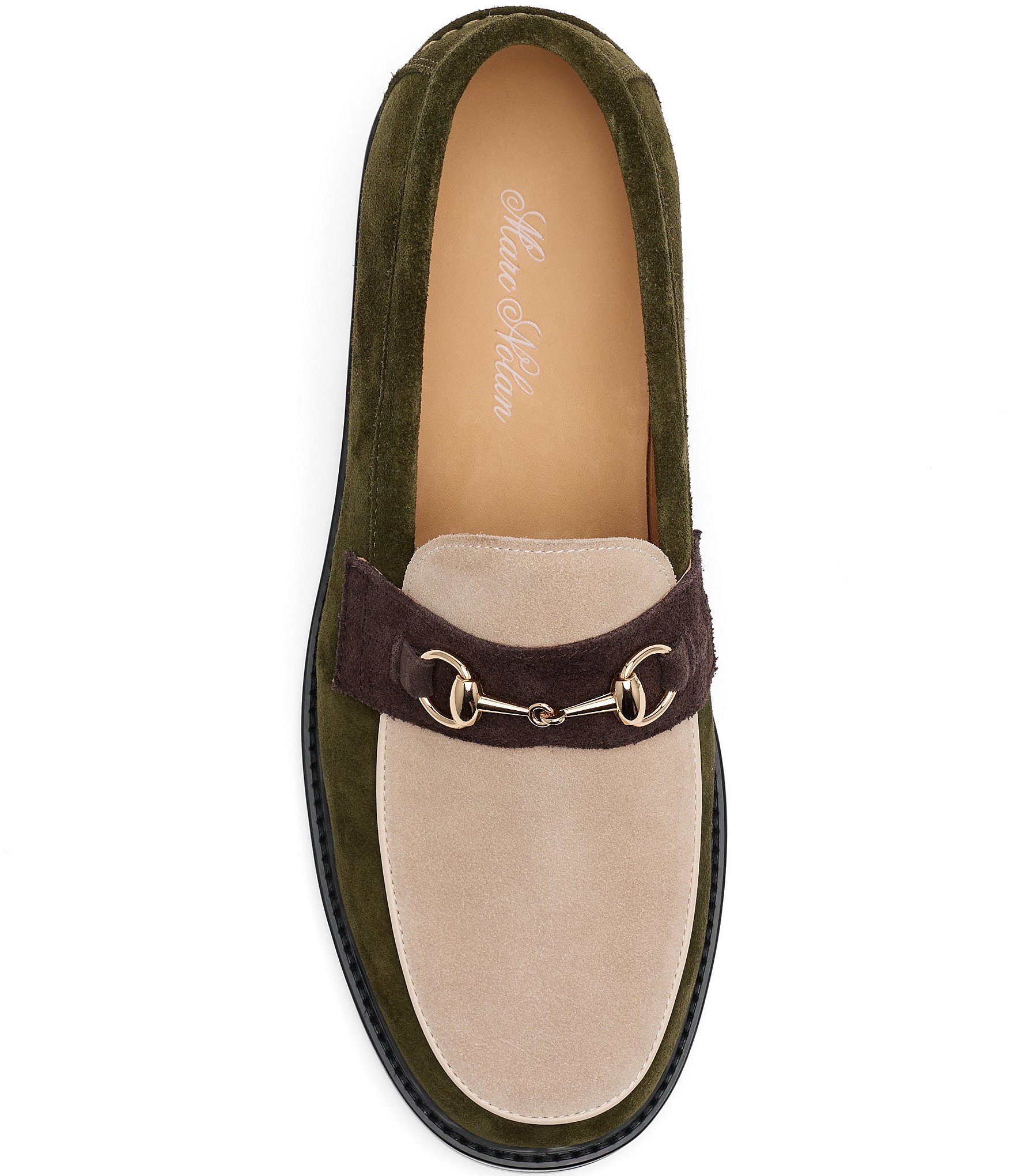 Marc Nolan Men's Boardwalk Suede Bit Buckle Loafers