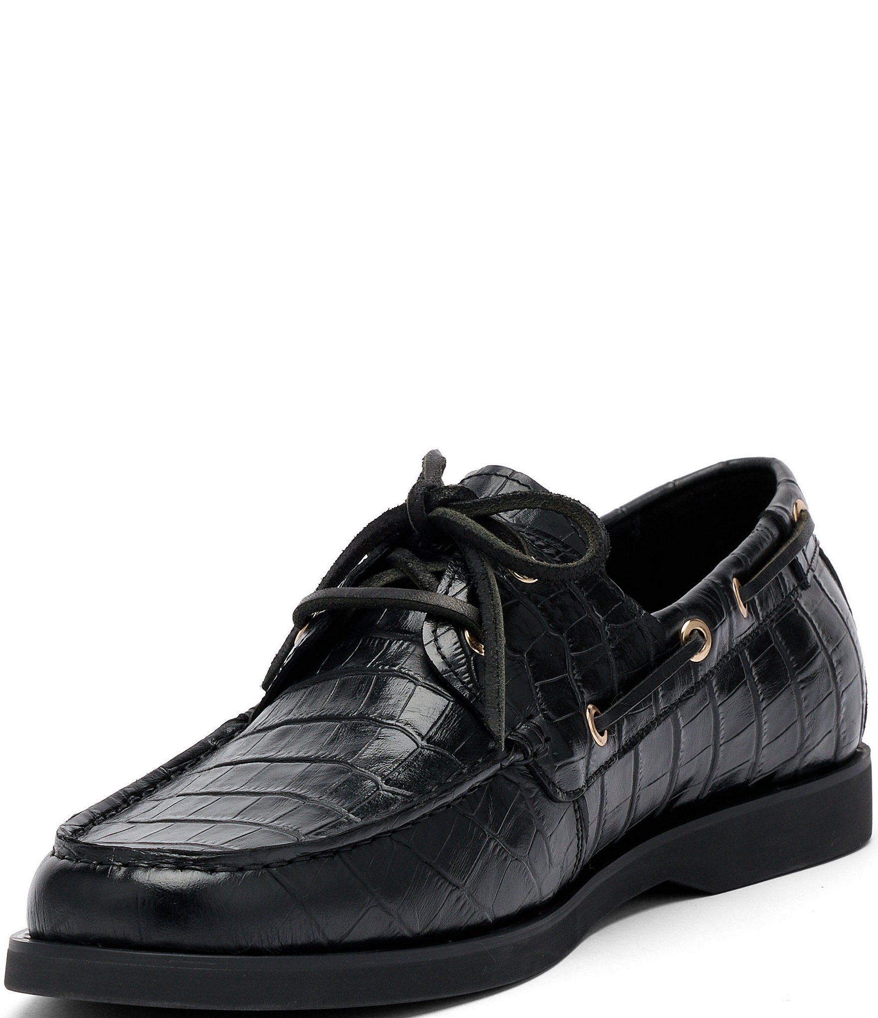 Marc Nolan Men's Capri Croco Embossed Leather Boat Shoes