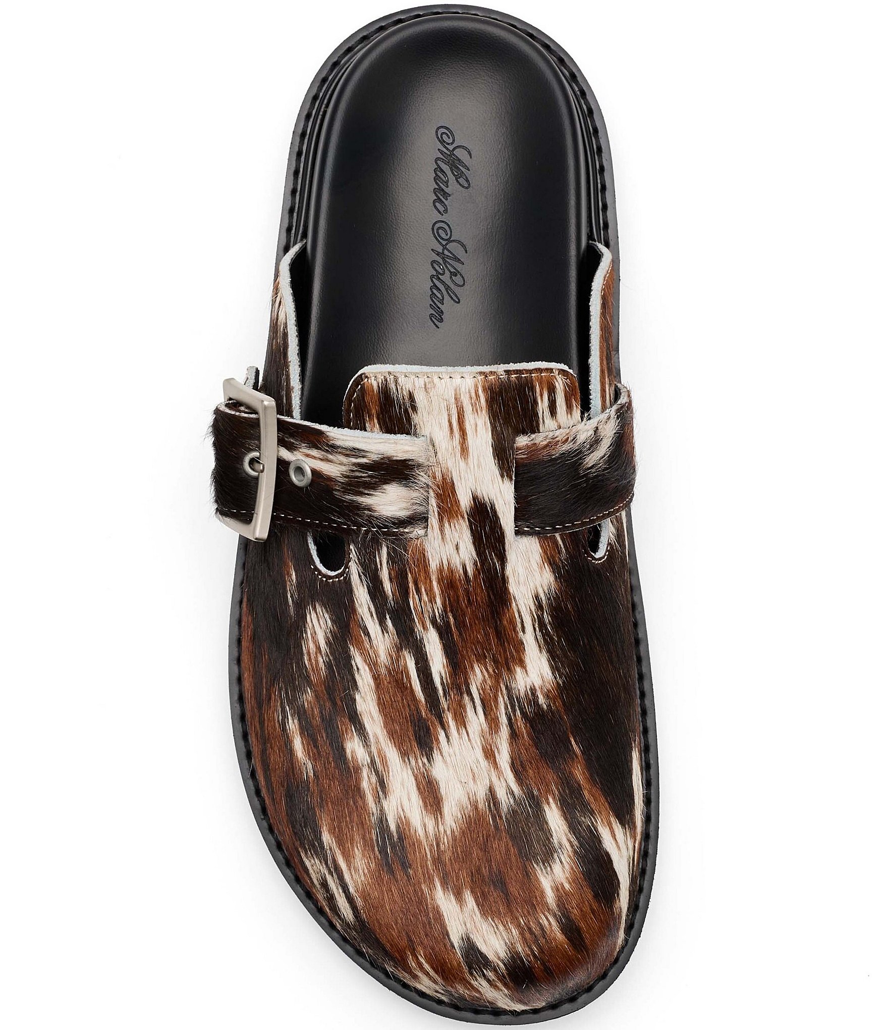 Marc Nolan Men's Shiloh Cow Print Buckle Hardware Clog