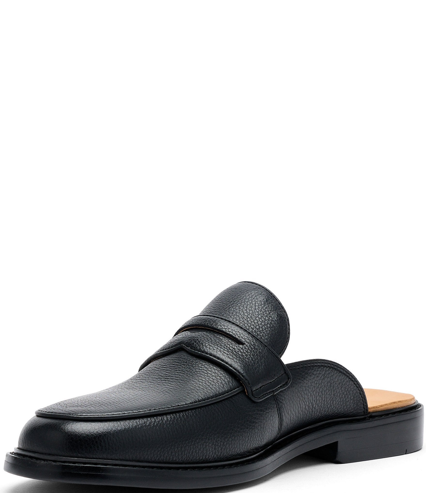 Marc Nolan Men's Del Mar Pebble Leather Penny Loafer Mules