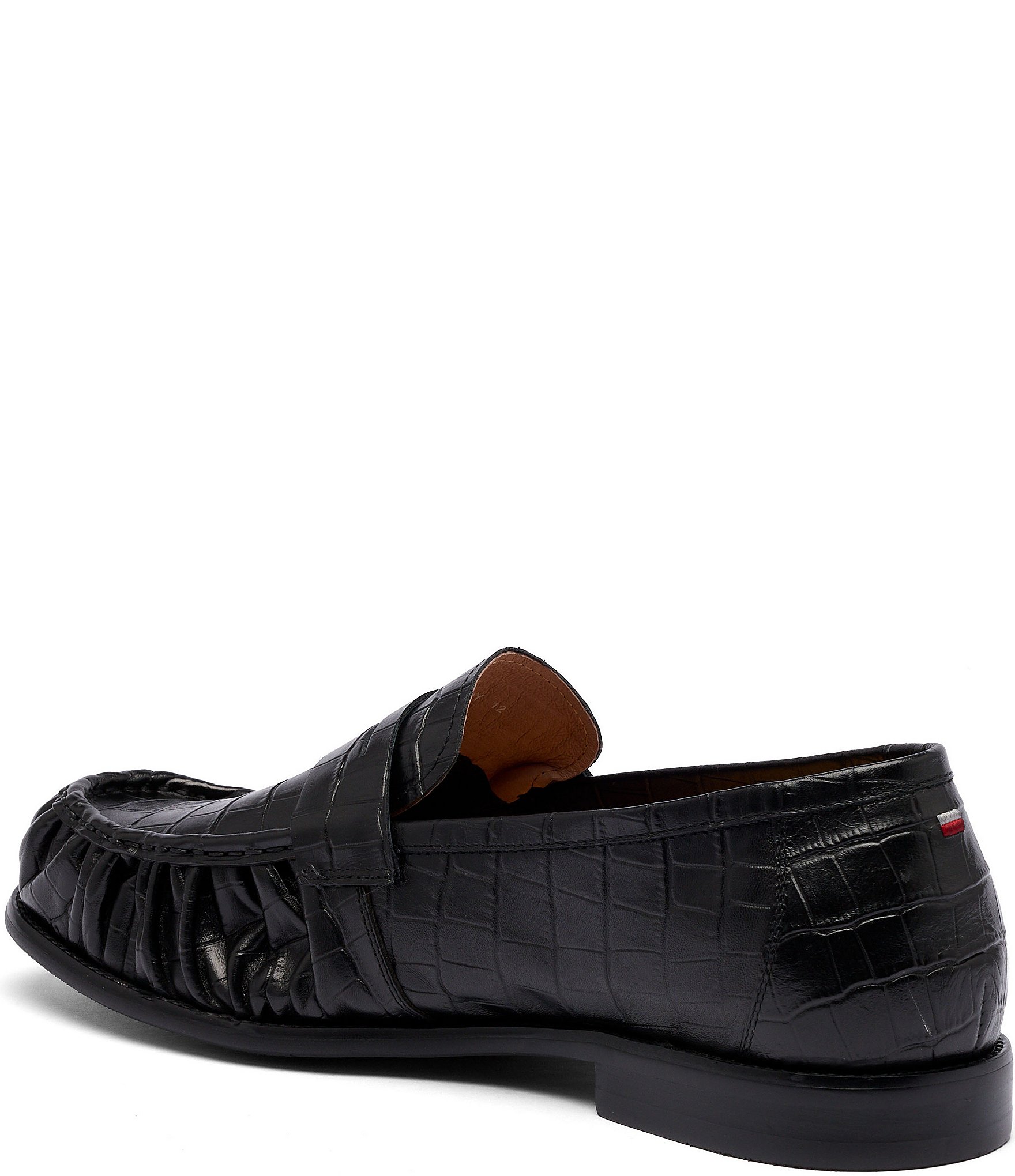 Marc Nolan Men's Kennedy Crocodile Embossed Leather Penny Loafers