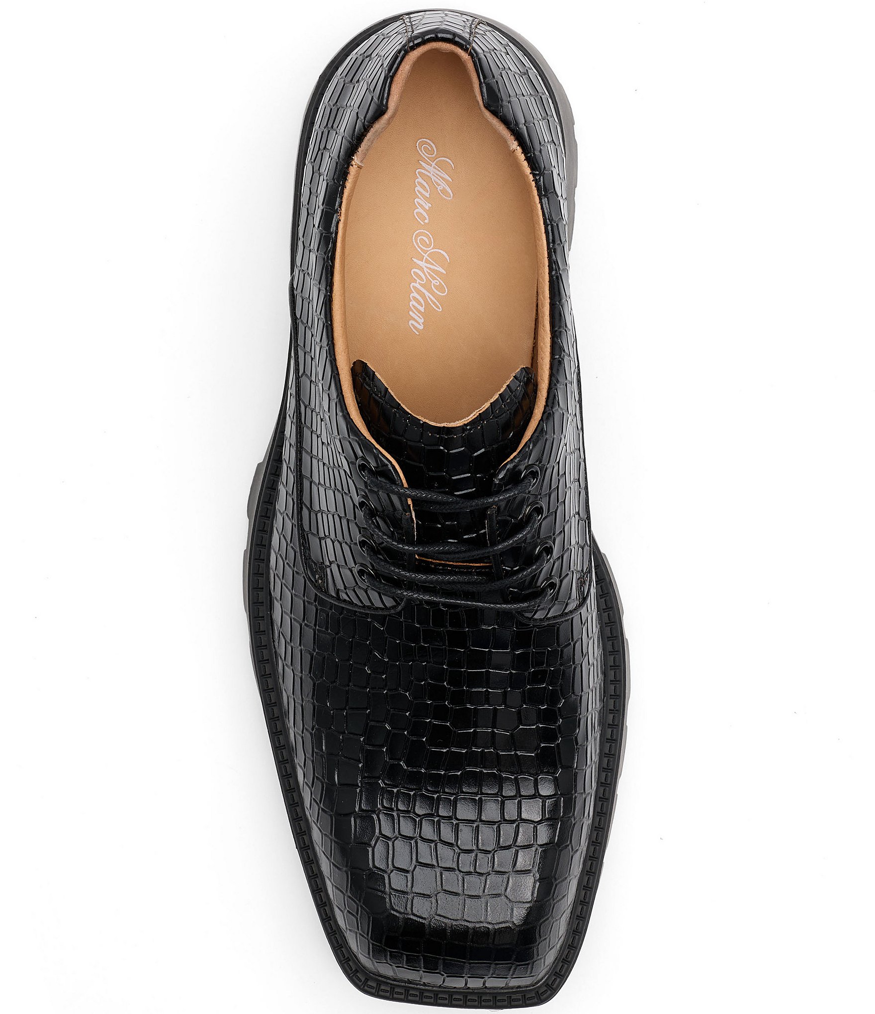 Marc Nolan Men's Kyros Croco Embossed Leather Lug Derby Oxfords