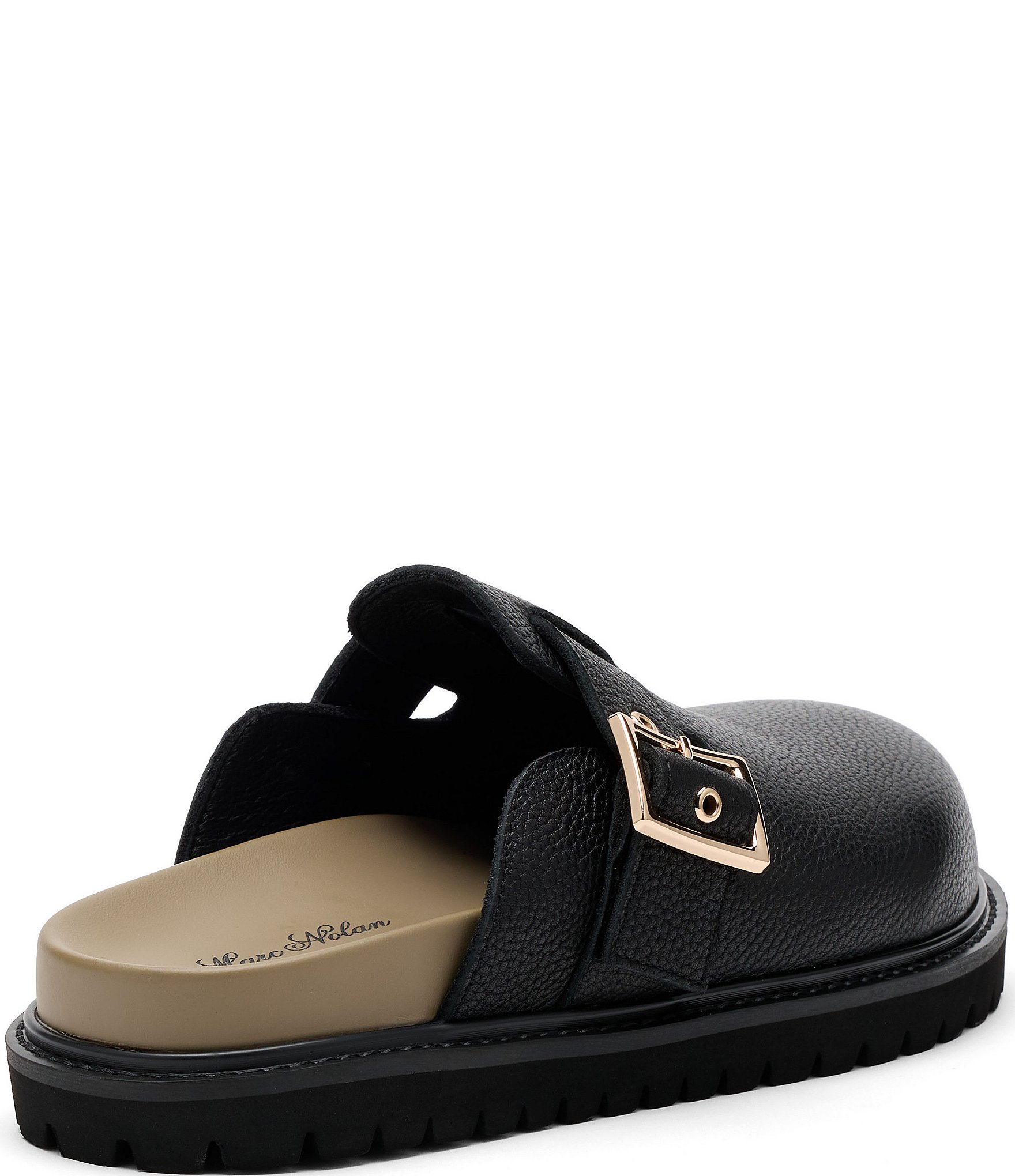 Marc Nolan Men's Shiloh Leather Buckle Hardware Clogs