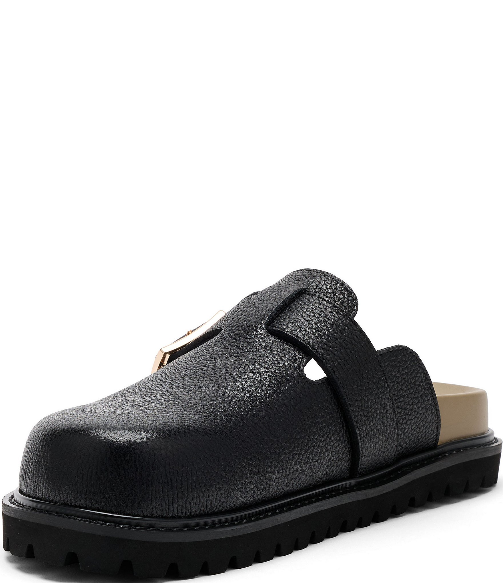 Marc Nolan Men's Shiloh Leather Buckle Hardware Clogs
