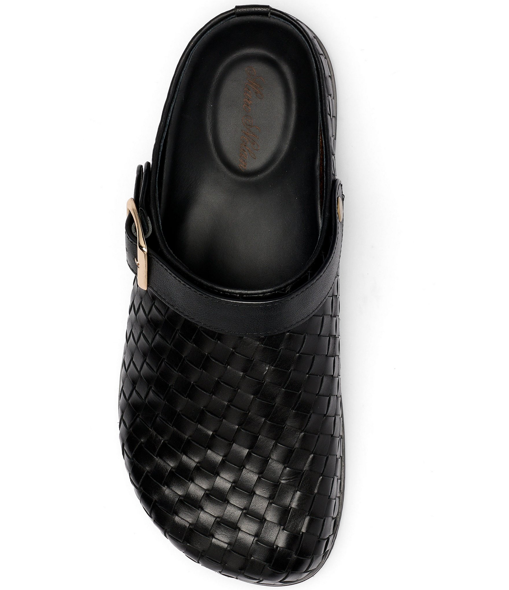 Marc Nolan Men's Solana Brown Woven Leather Backstrap Clogs