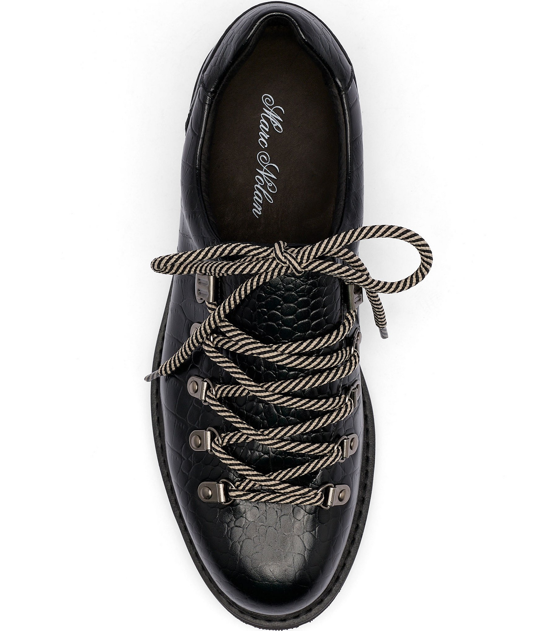 Marc Nolan Men's Summit Crocodile Embossed Leather Hikers