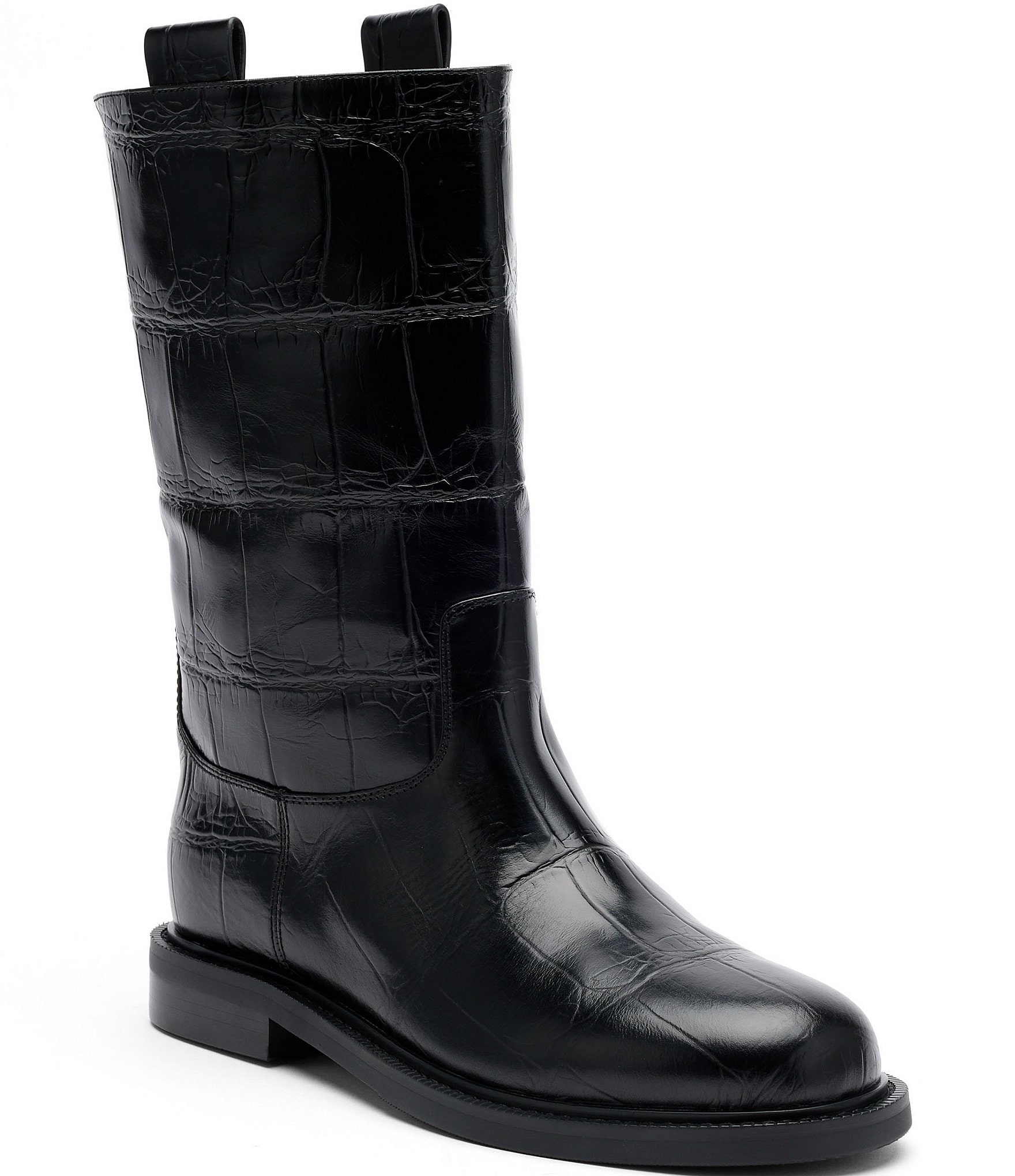 Marc Nolan Women's Blair Croco Embossed Leather Riding Boots