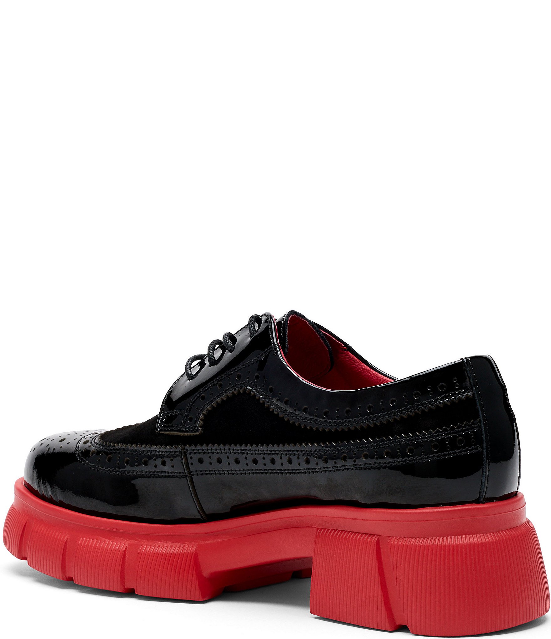 Marc Nolan Women's Ms. Alexander Patent Leather and Suede Wingtip Derby Oxfords