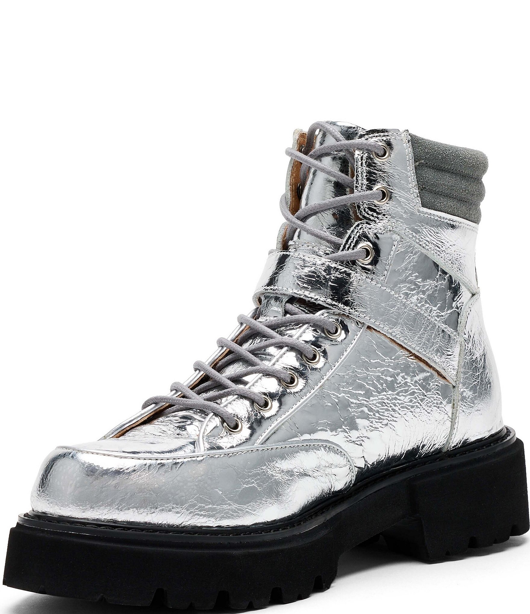 Marc Nolan Women's Ms. Atlas Chrome Patent Leather Strap Booties