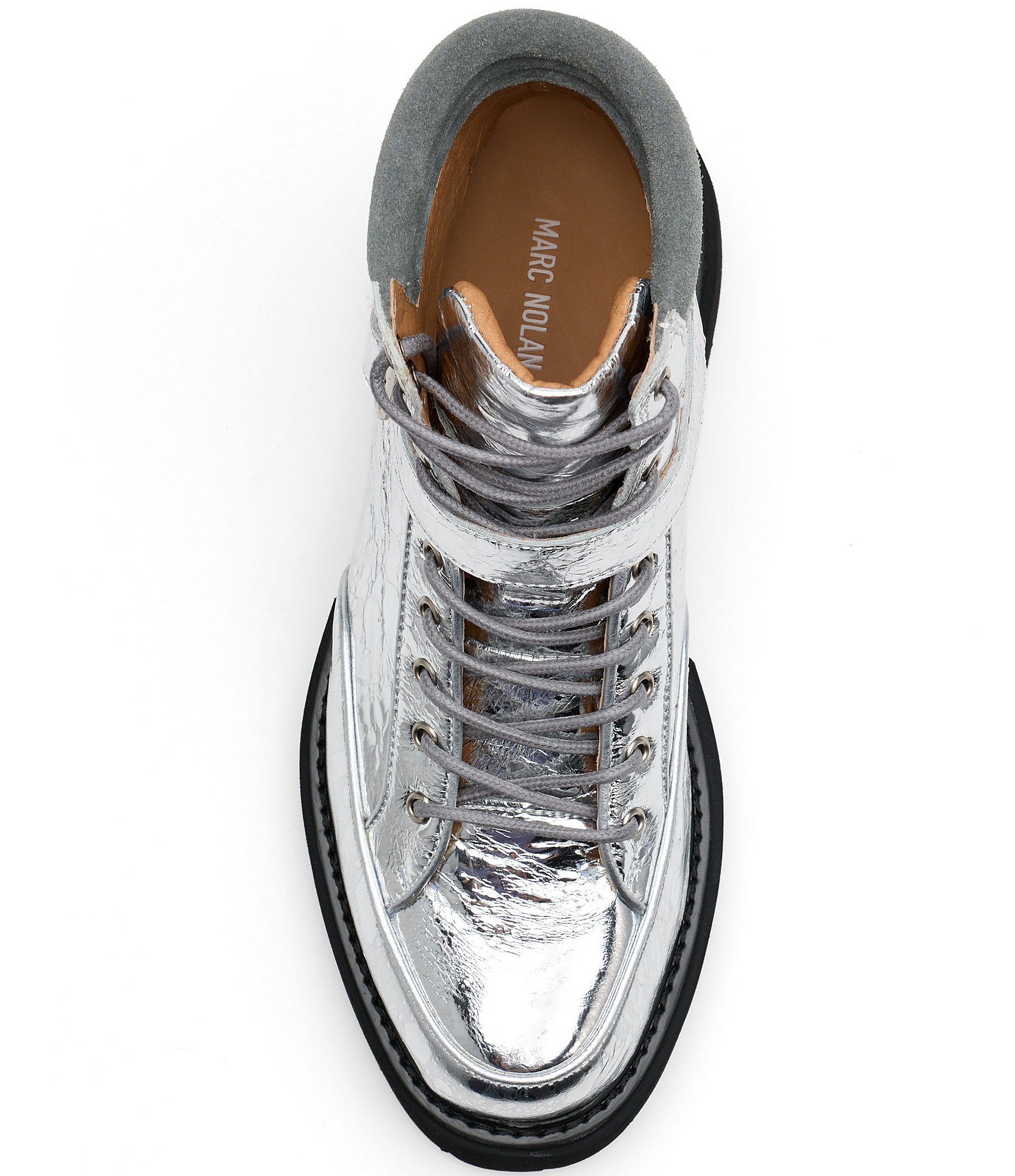 Marc Nolan Women's Ms. Atlas Chrome Patent Leather Strap Booties