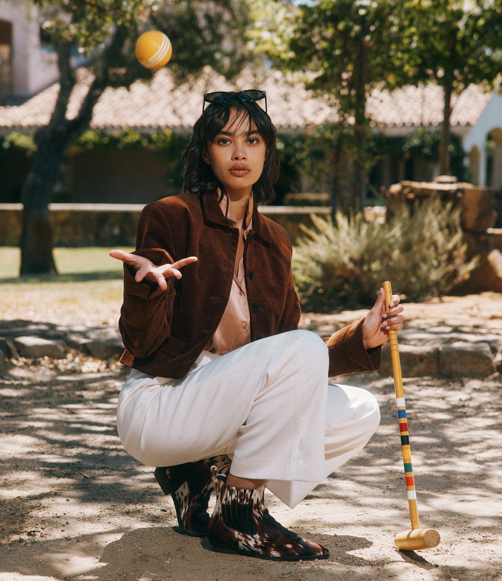 Marc Nolan Women's Savannah Cow Print Hair Calf Ankle Boots