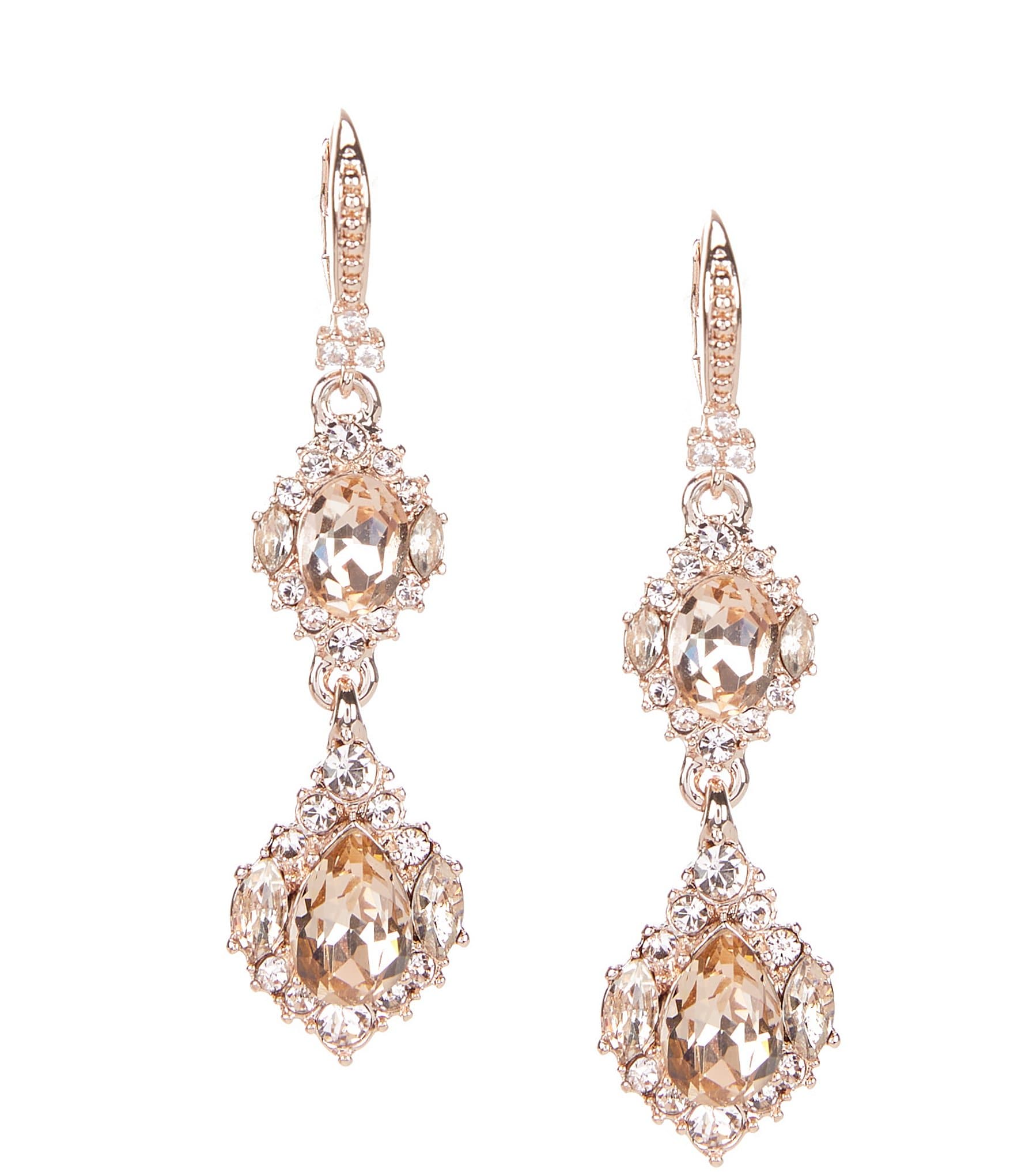 Marchesa Double Crystal Drop Earrings