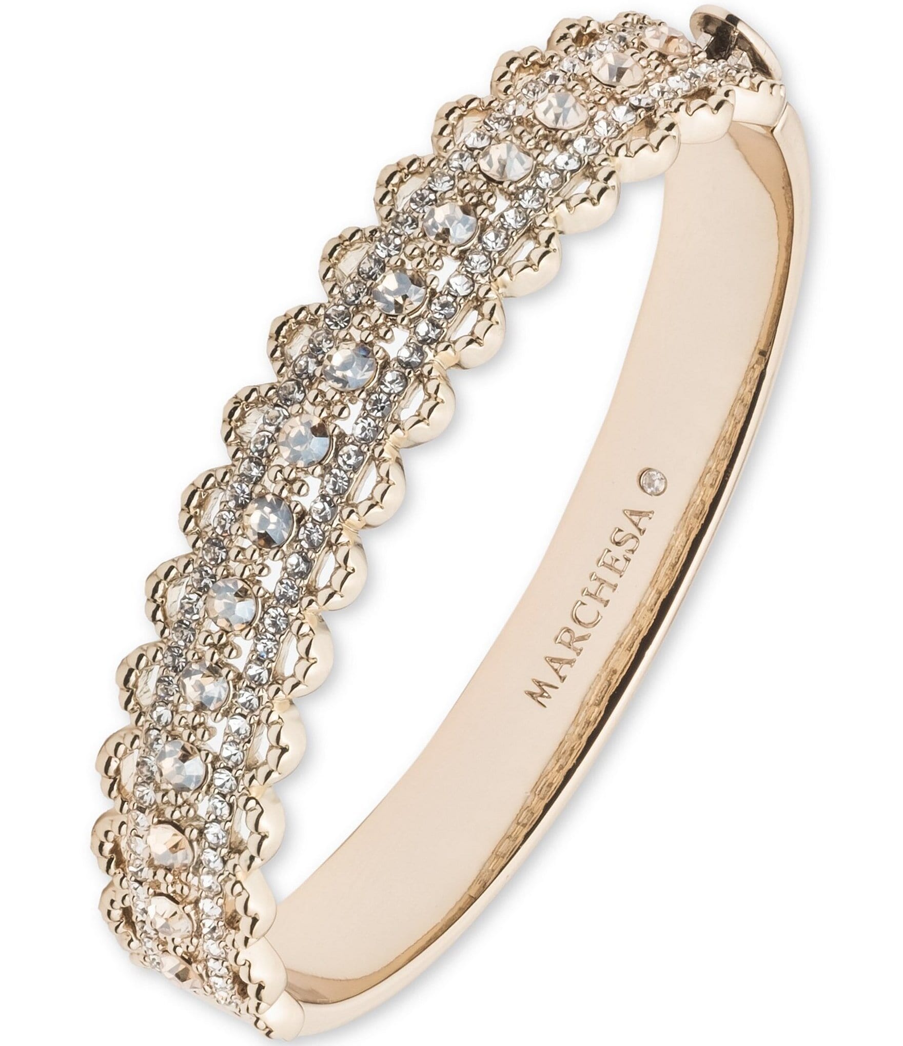 Marchesa Filigree Crystal Bangle Bracelet