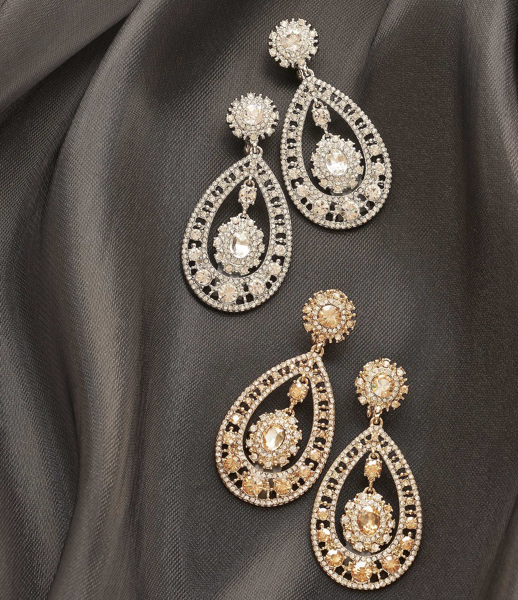 Marchesa Filigree Chandelier Crystal Statement Earrings