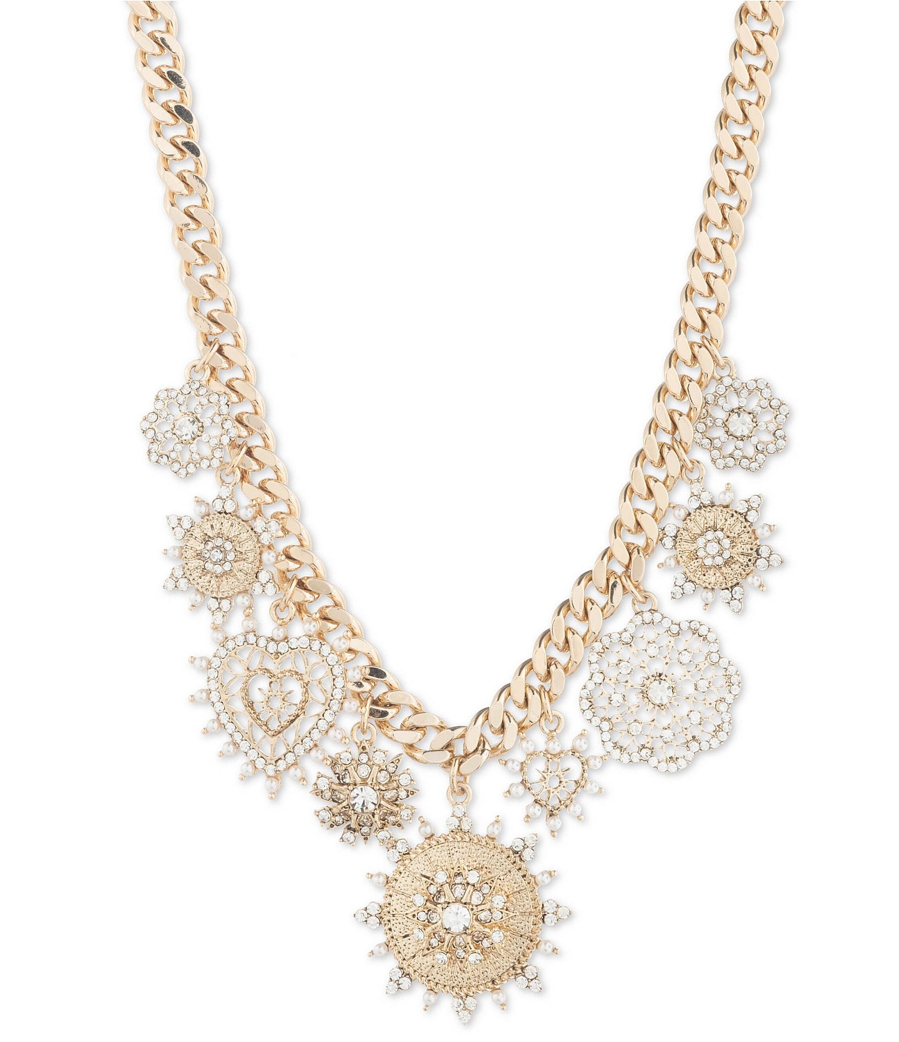 Gold tone hot sale statement necklace