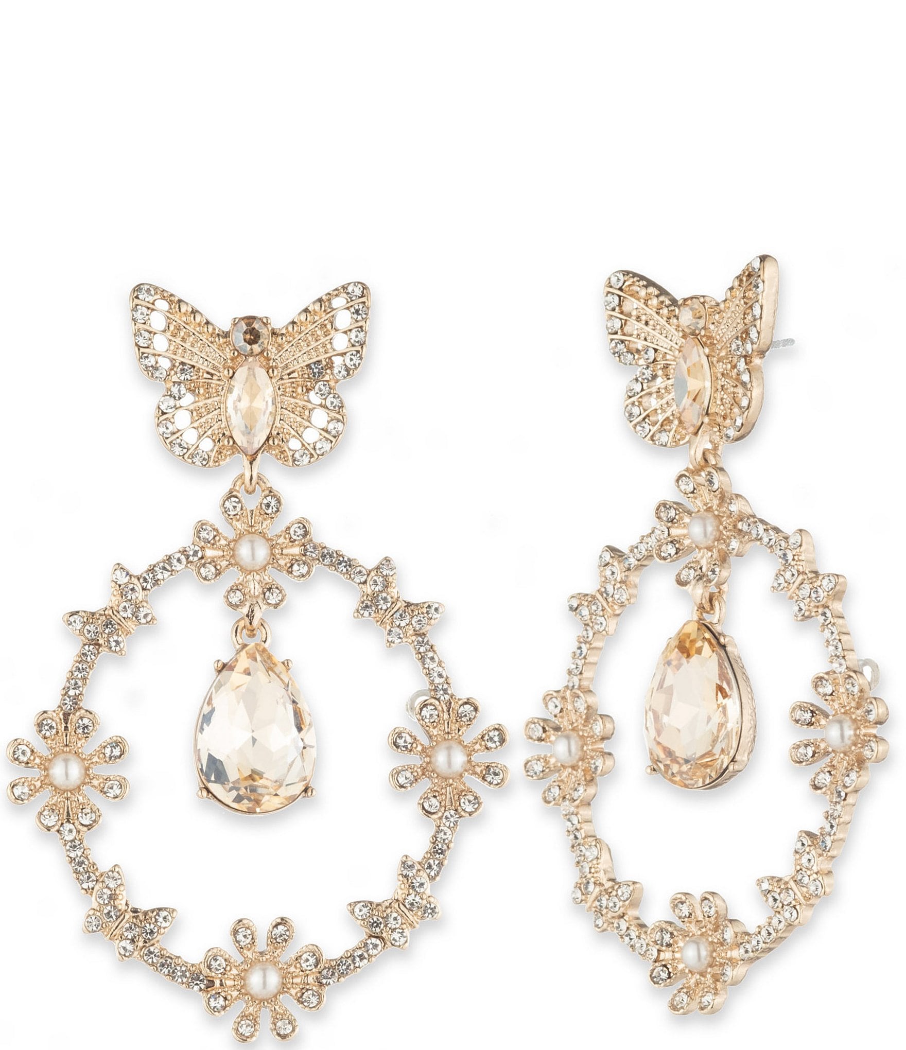 Marchesa Gold Tone Multi Butterfly Orbital Drop Earrings | Dillard's