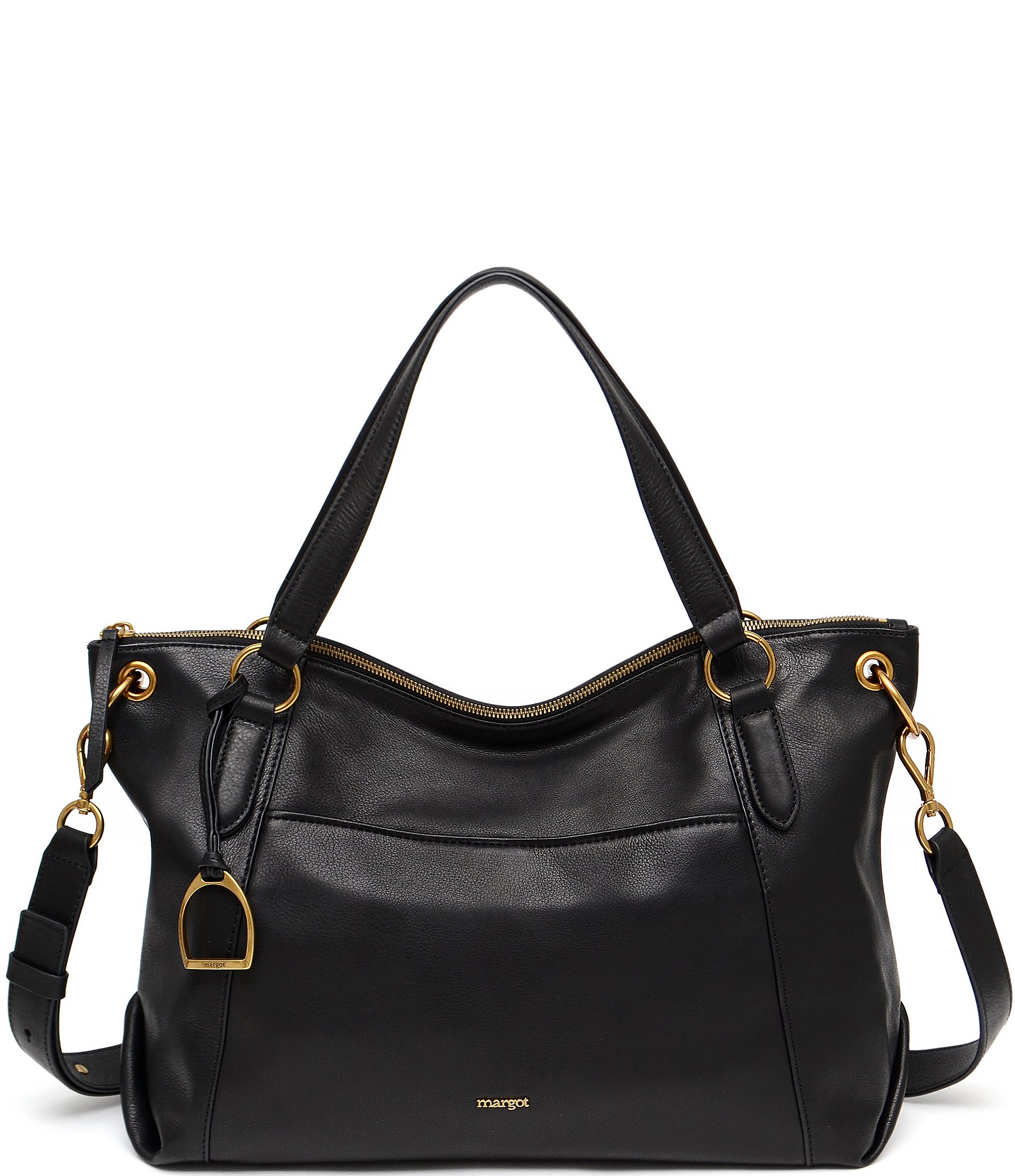 Margot Allie Cloud Leather NS Crossbody Bag, Womens, Black