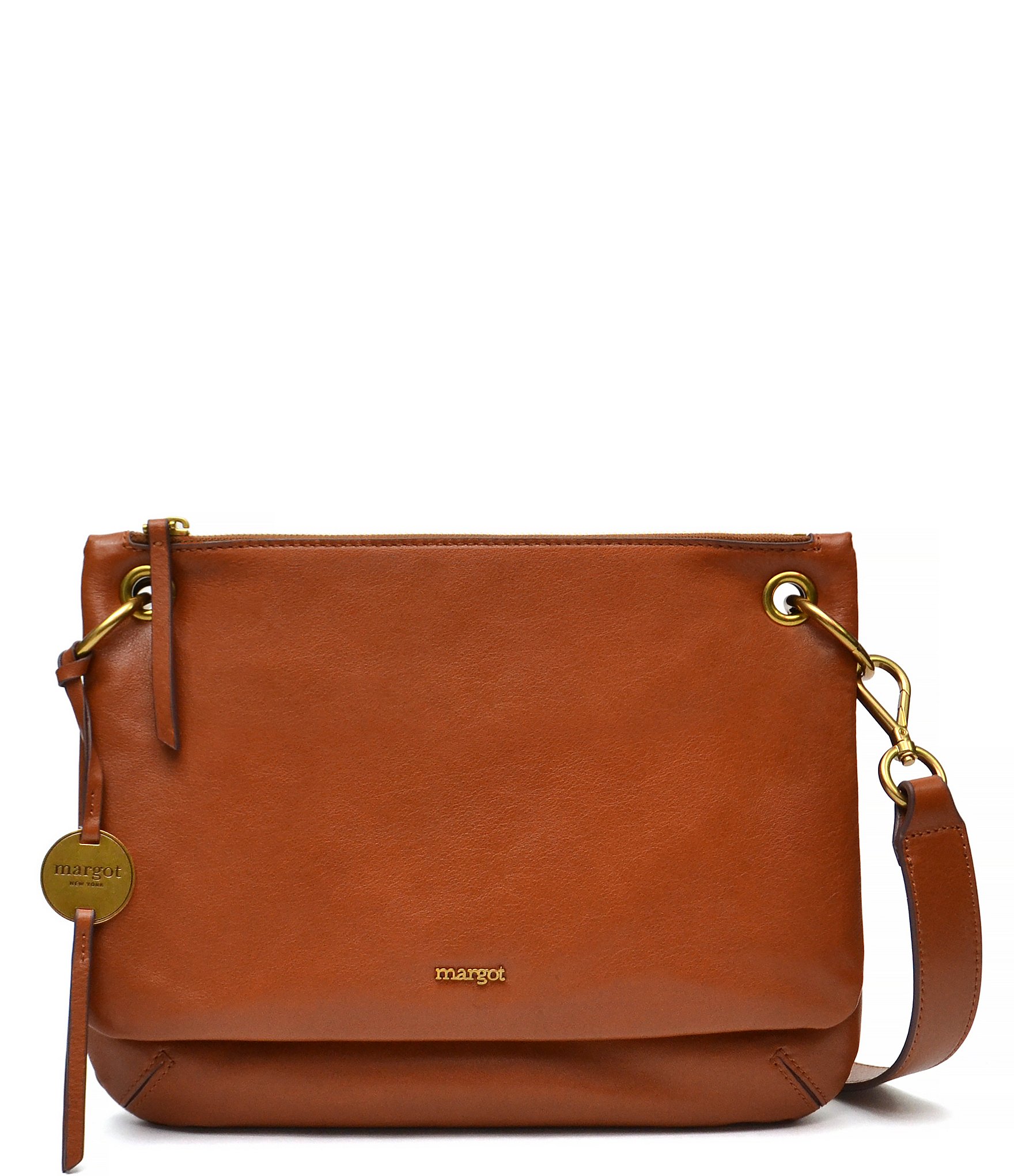 Margot Kiera Leather Double Zip Crossbody Bag | Dillard's