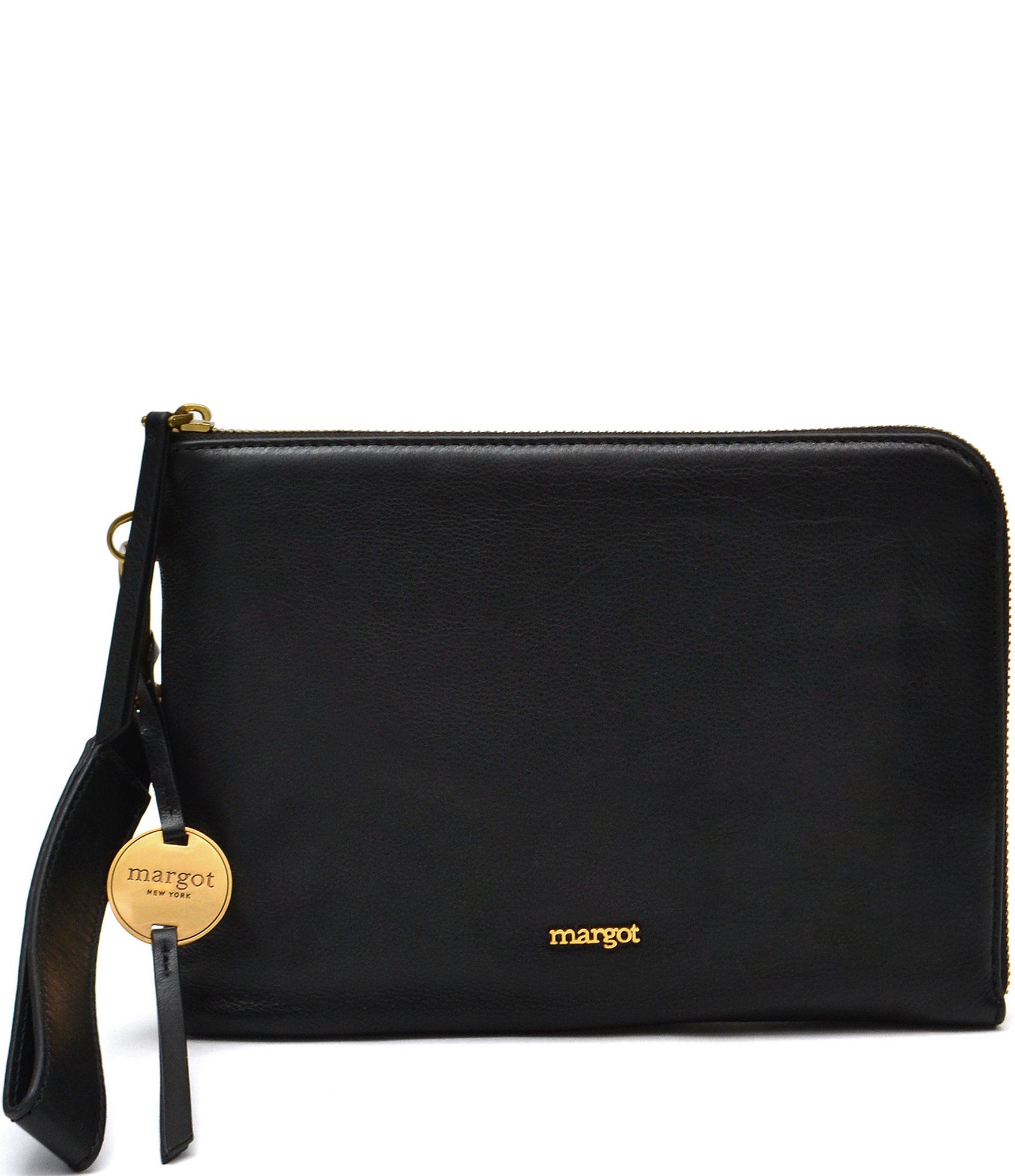 Margot New York | Bags | Margot New York Robbie Foldover Versatile Bag Purse  Clutch Leather Gray Tan | Poshmark