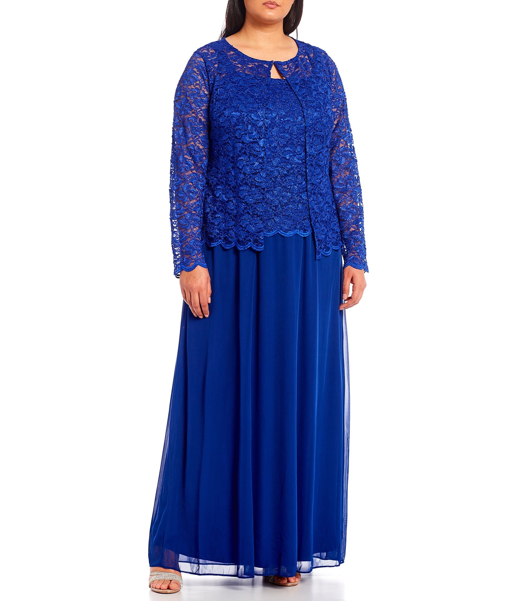 jcpenney royal blue plus size dress