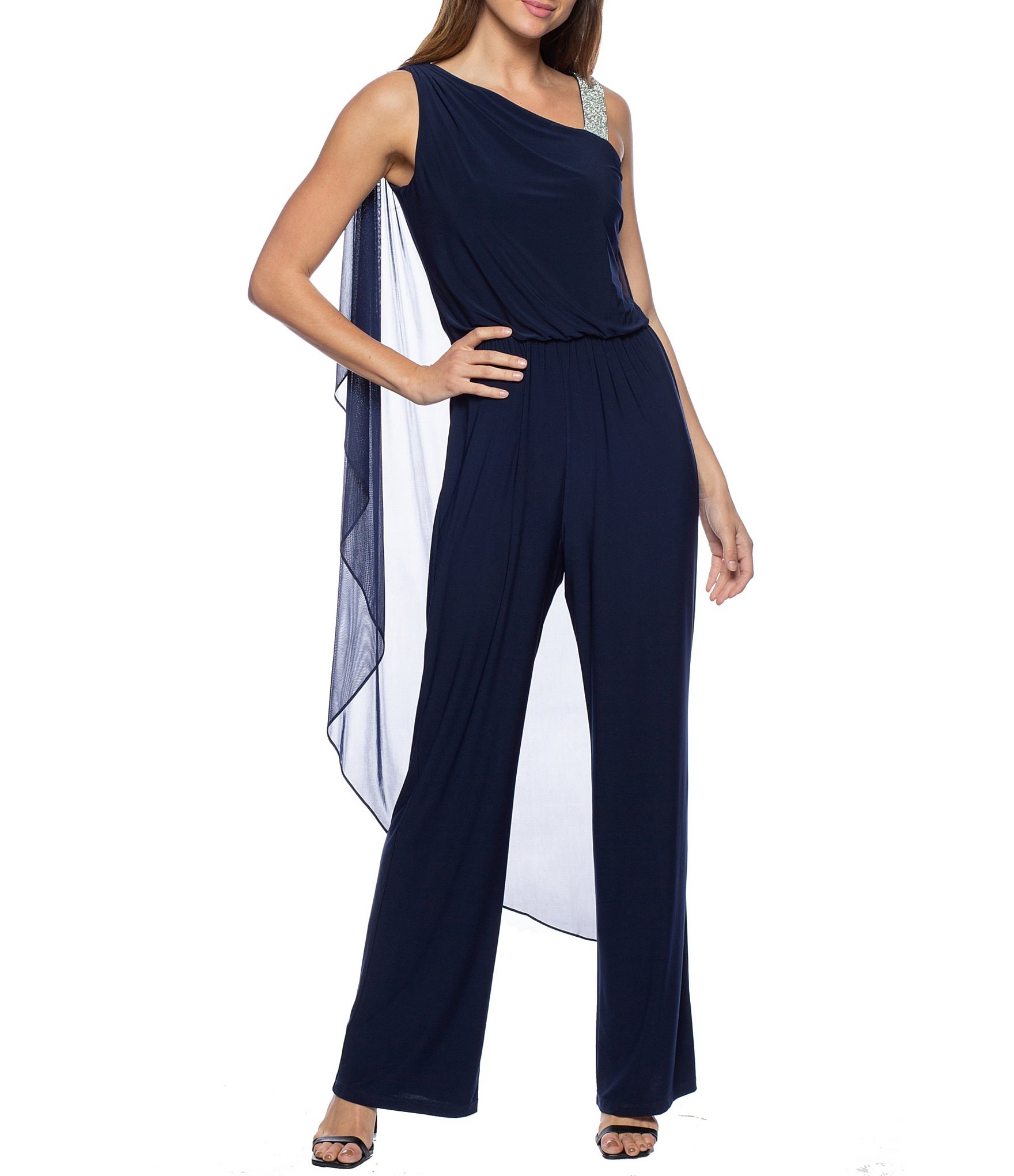 Navy Blue One Shoulder Formal Jumpsuit Evening Wear With Long Sleeves Saudi  Arabia Formal Jumpsuit For Prom, Plus Size Women A Line Pant Suit PA250M  From Huhu6, $121.41 | DHgate.Com