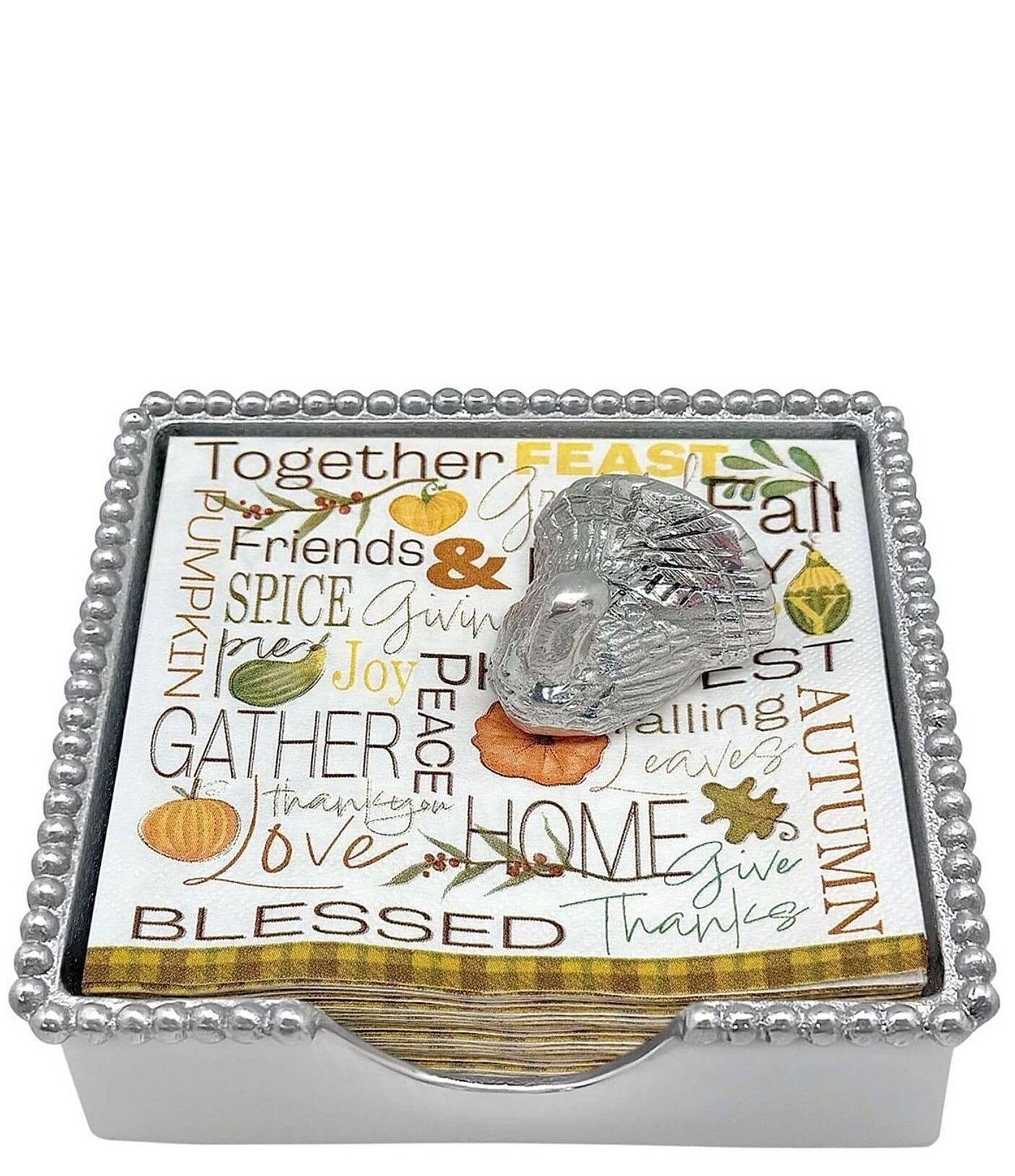 Mariposa Beaded Collection Turkey Napkin Box Set