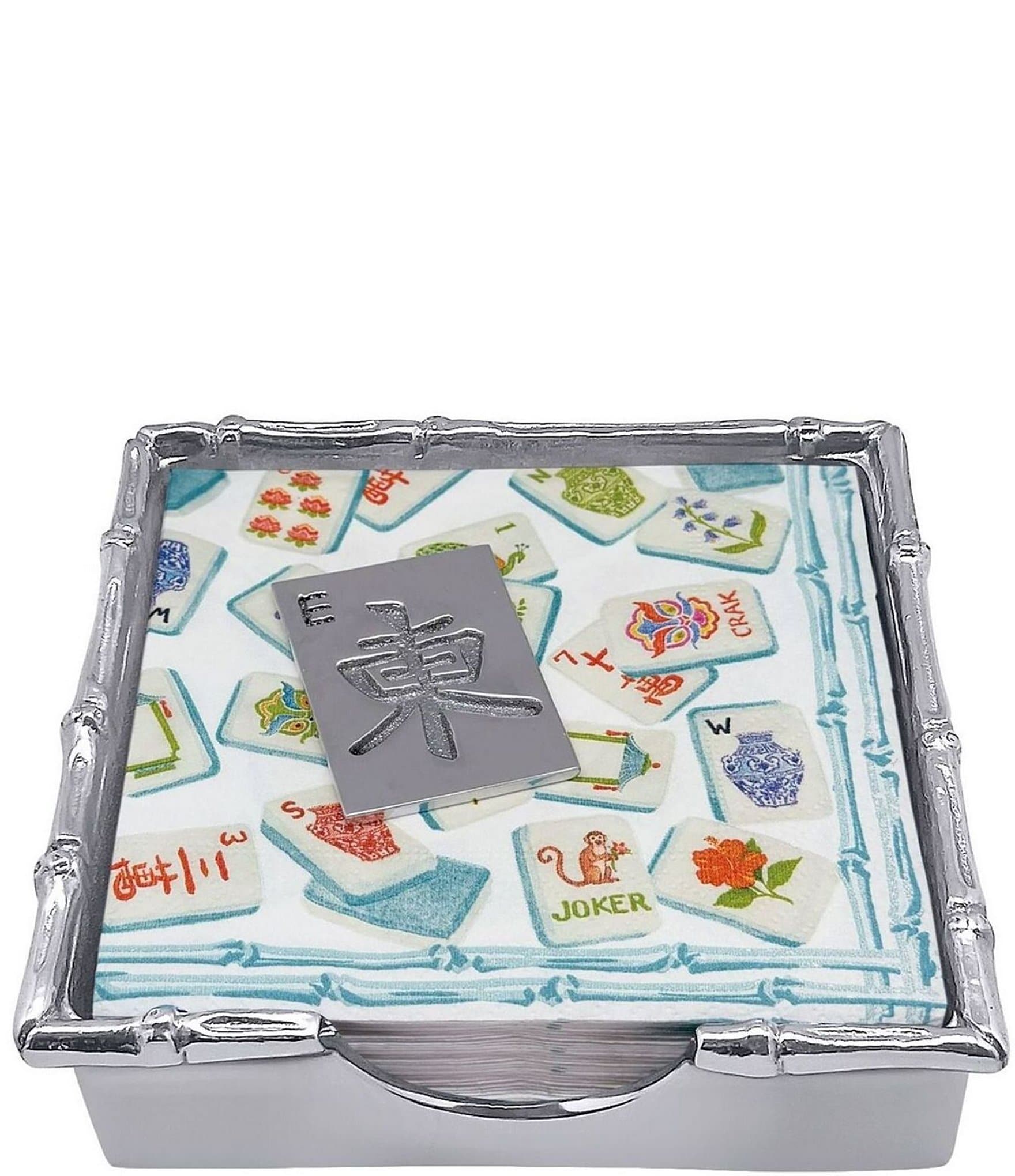 Mariposa Mahjong Bamboo Collection Napkin Box Set