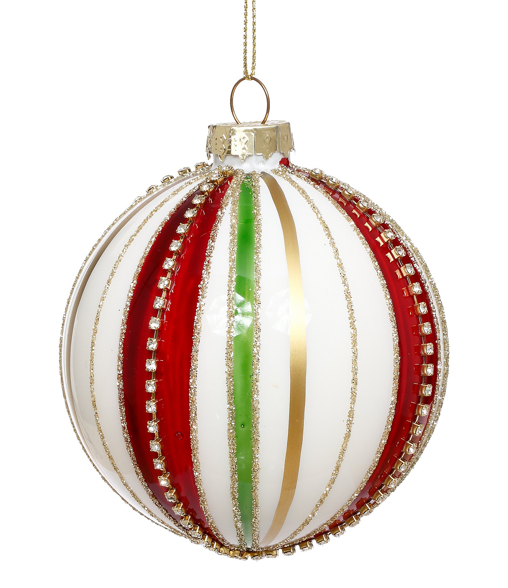Mark Roberts Beaded Holiday Stripe Ornament, Box Of 6