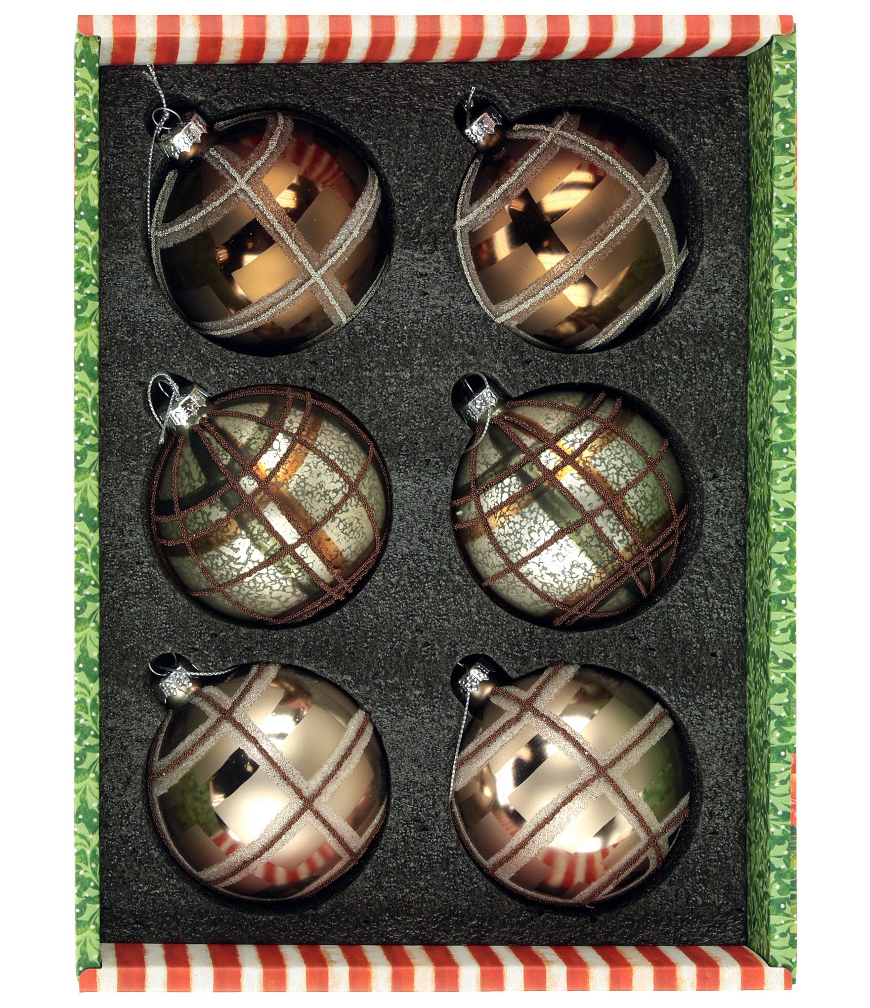 Mark Roberts Classic Plaid Ornament, Box Of 6