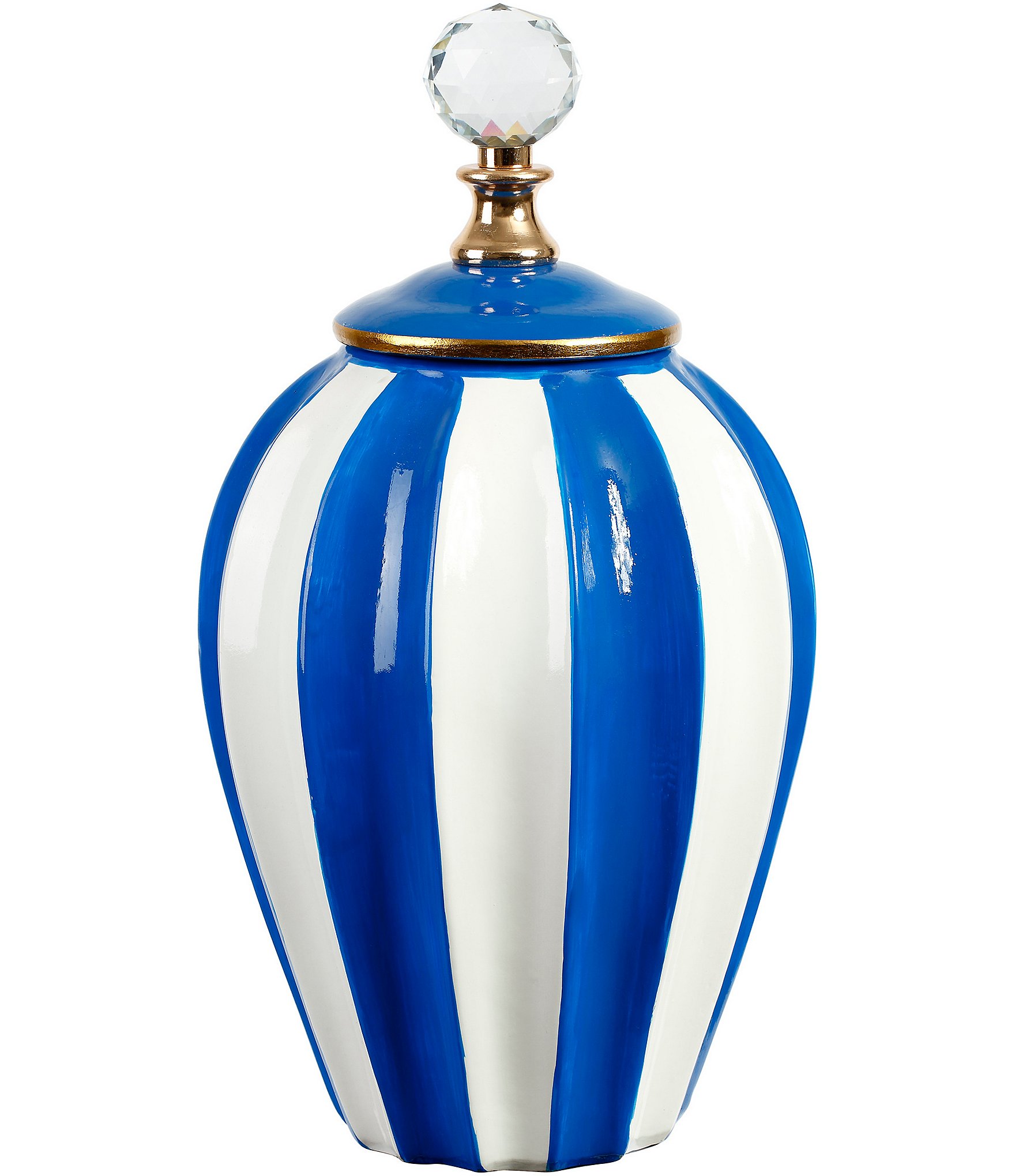 Mark Roberts Classic Stripe Vase Blue with Lid, Large- 13#double;