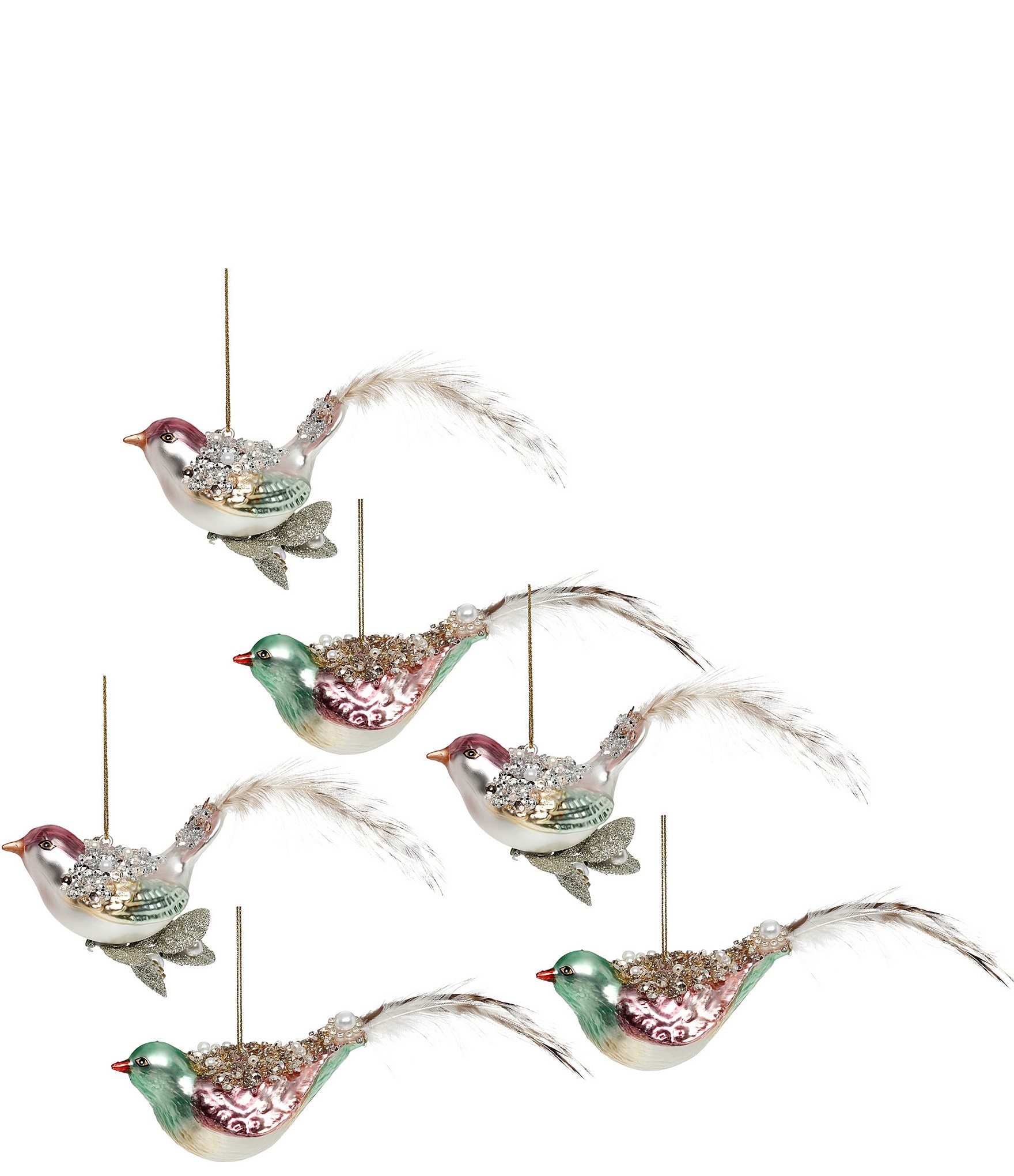 Mark Roberts Elegant Bird Ornament Set of 6