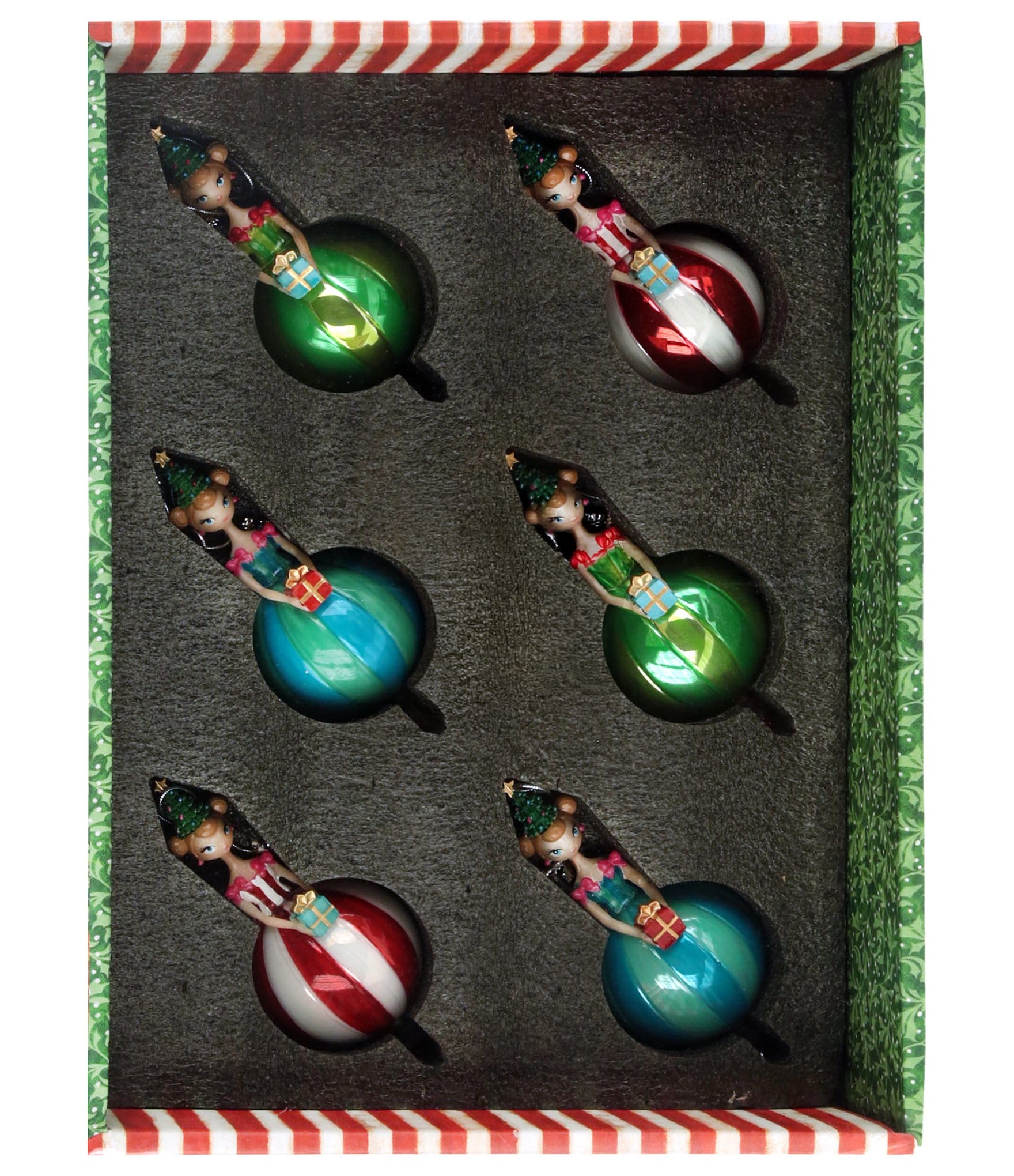 Mark Roberts Girl On Candy Cane Ornaments