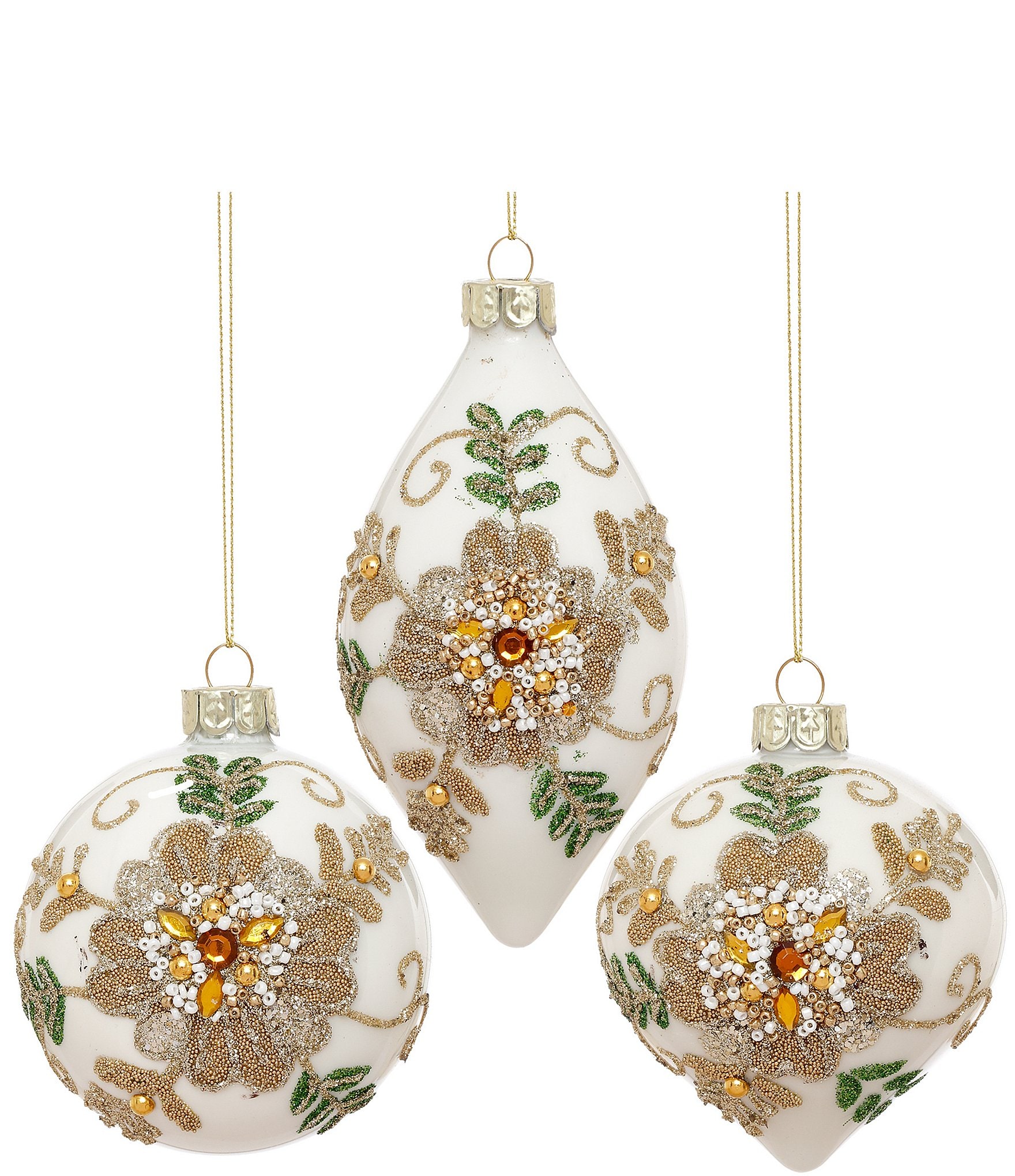 Mark Roberts Holiday Bloom Ornament Box of 6