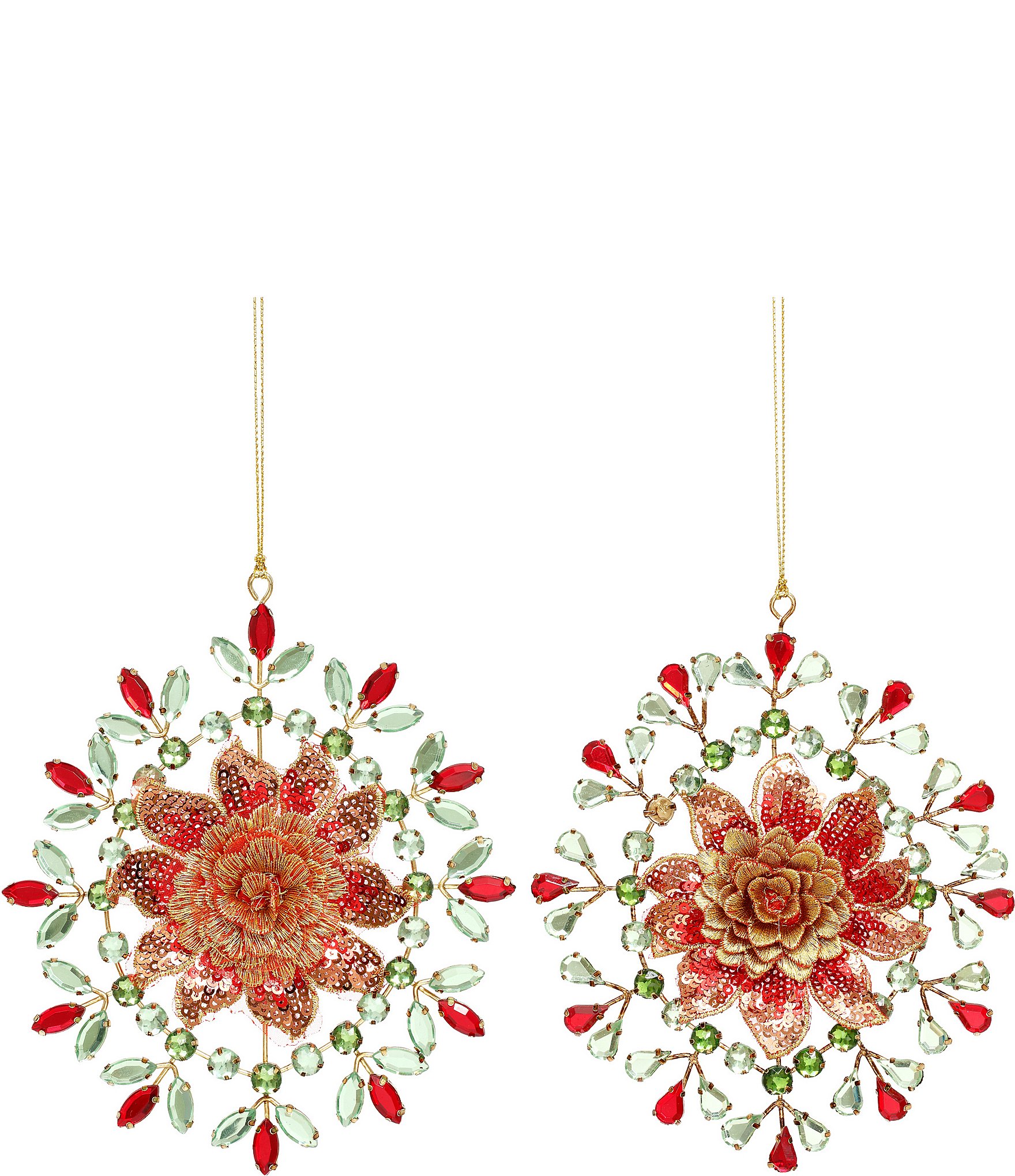 Mark Roberts Holiday Collection 5-inch Jeweled Snowflakes Ornaments ...