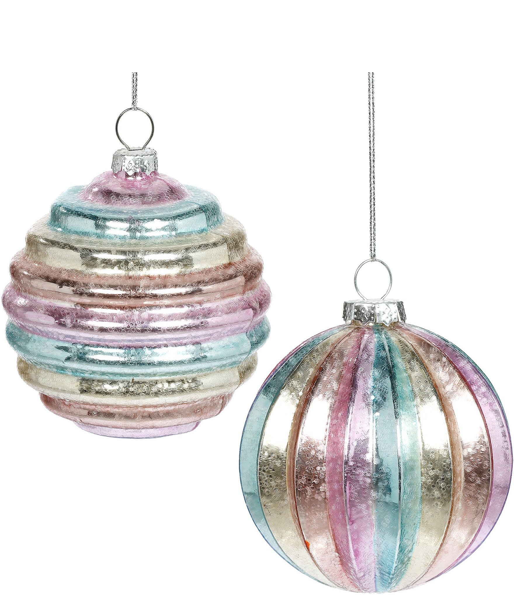 Mark Roberts Holiday Collection 6-Piece Assorted Rainbow Ball Ornament Set