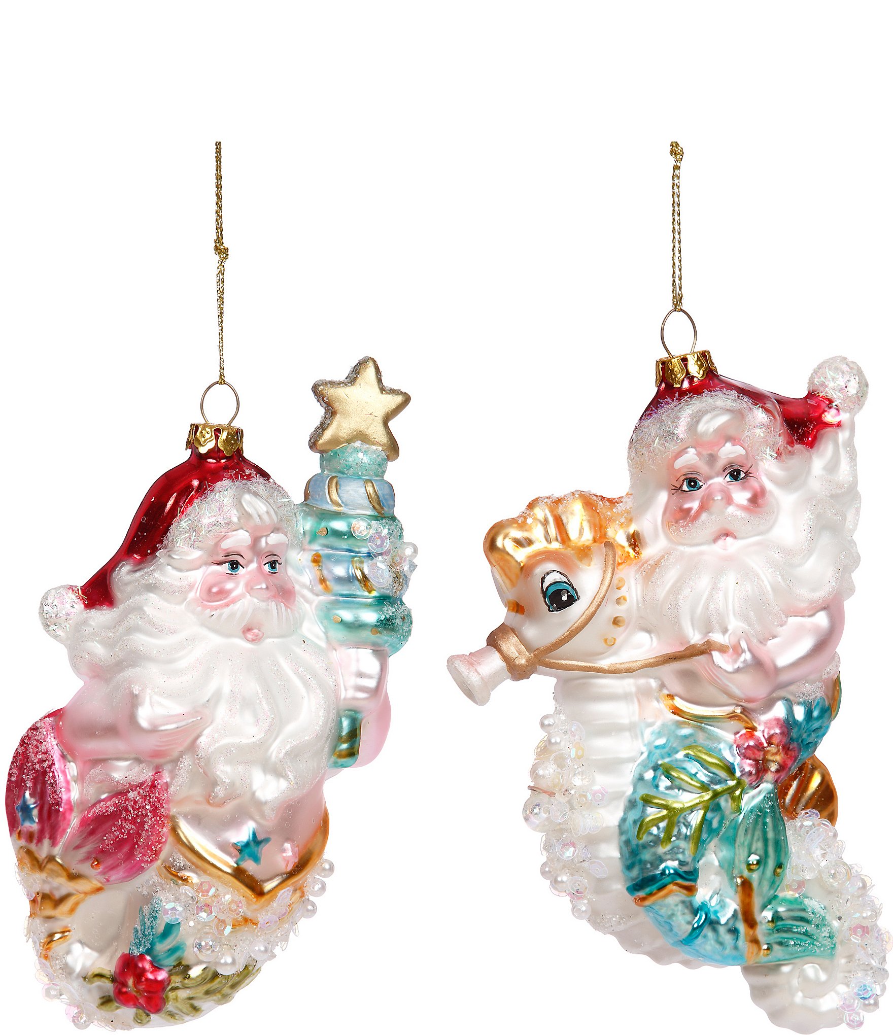 Mark Roberts Holiday Collection Assorted Santa Under the Sea Glass ...