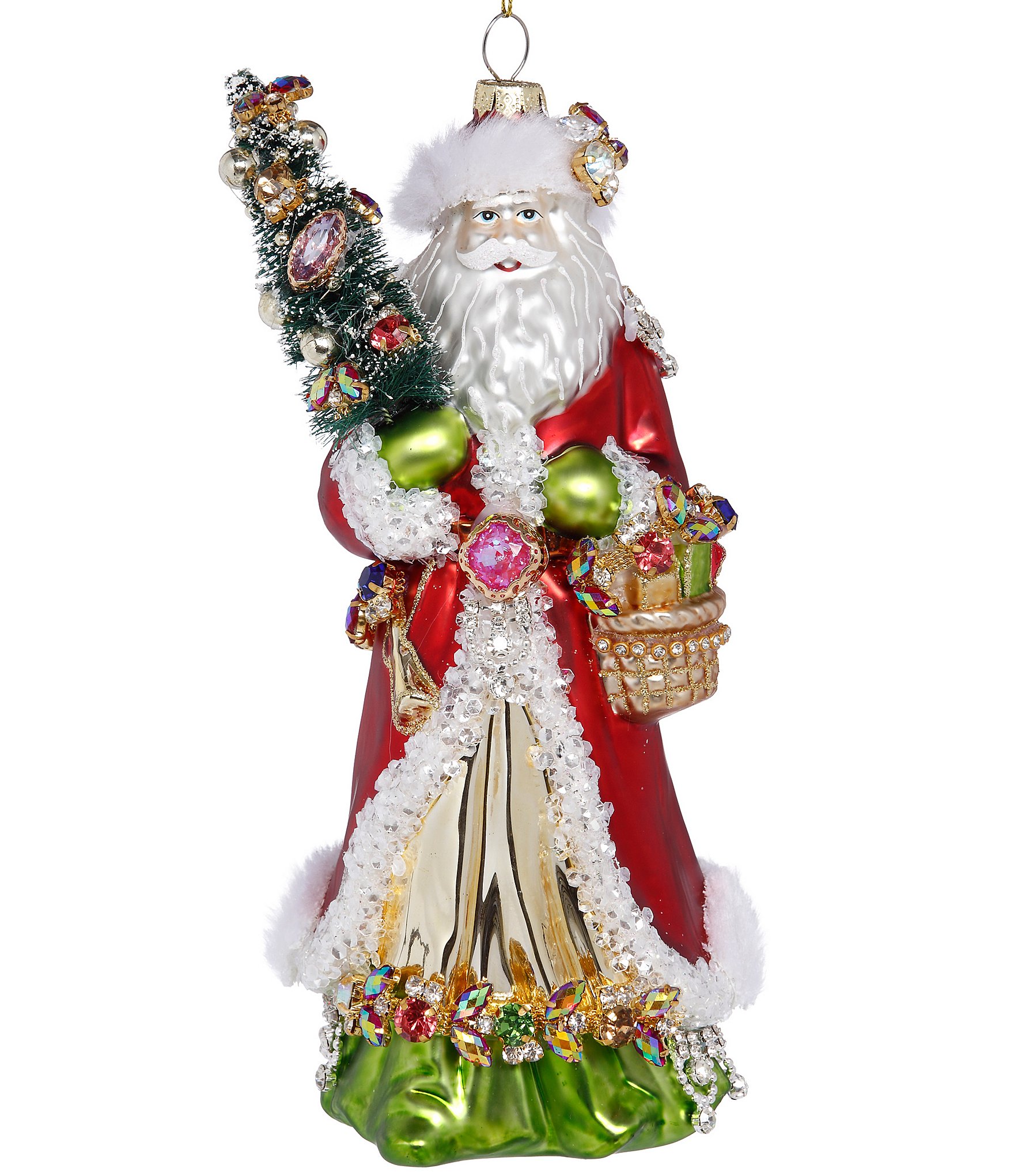 Mark Roberts Holiday Collection Gift Giving Santa Glass Ornament